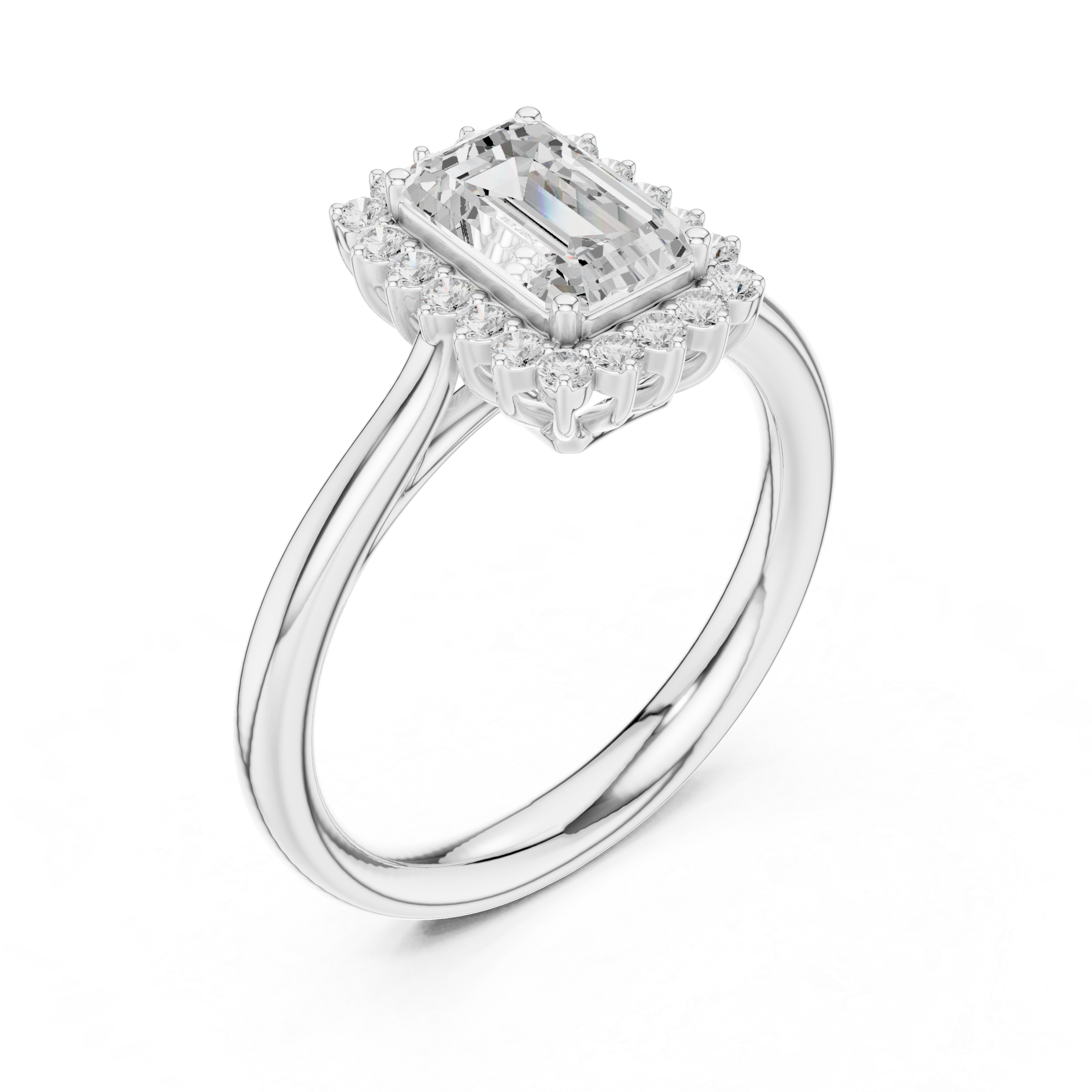 Radiant Cut Halo Diamond Engagement Ring