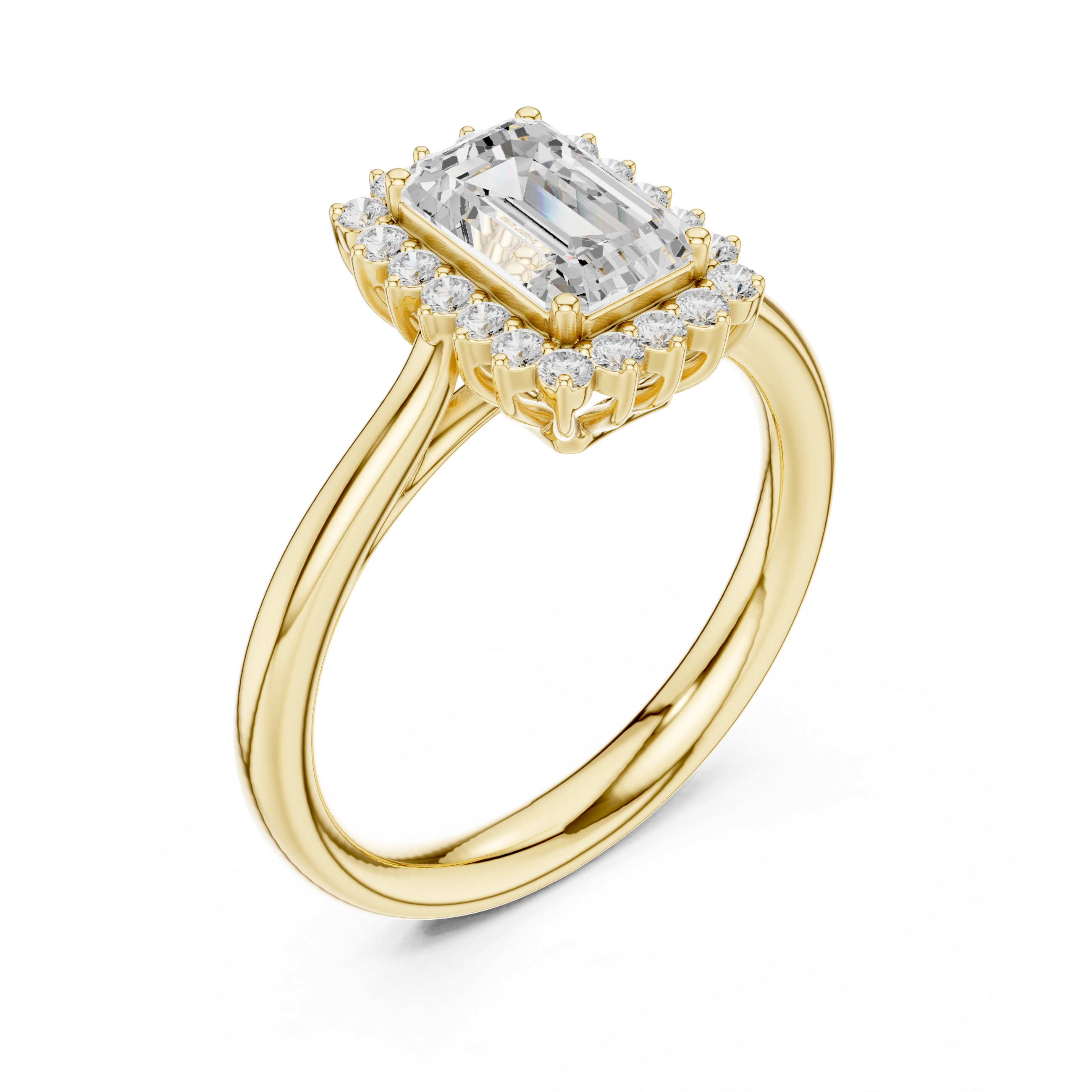 Radiant Cut Halo Diamond Engagement Ring