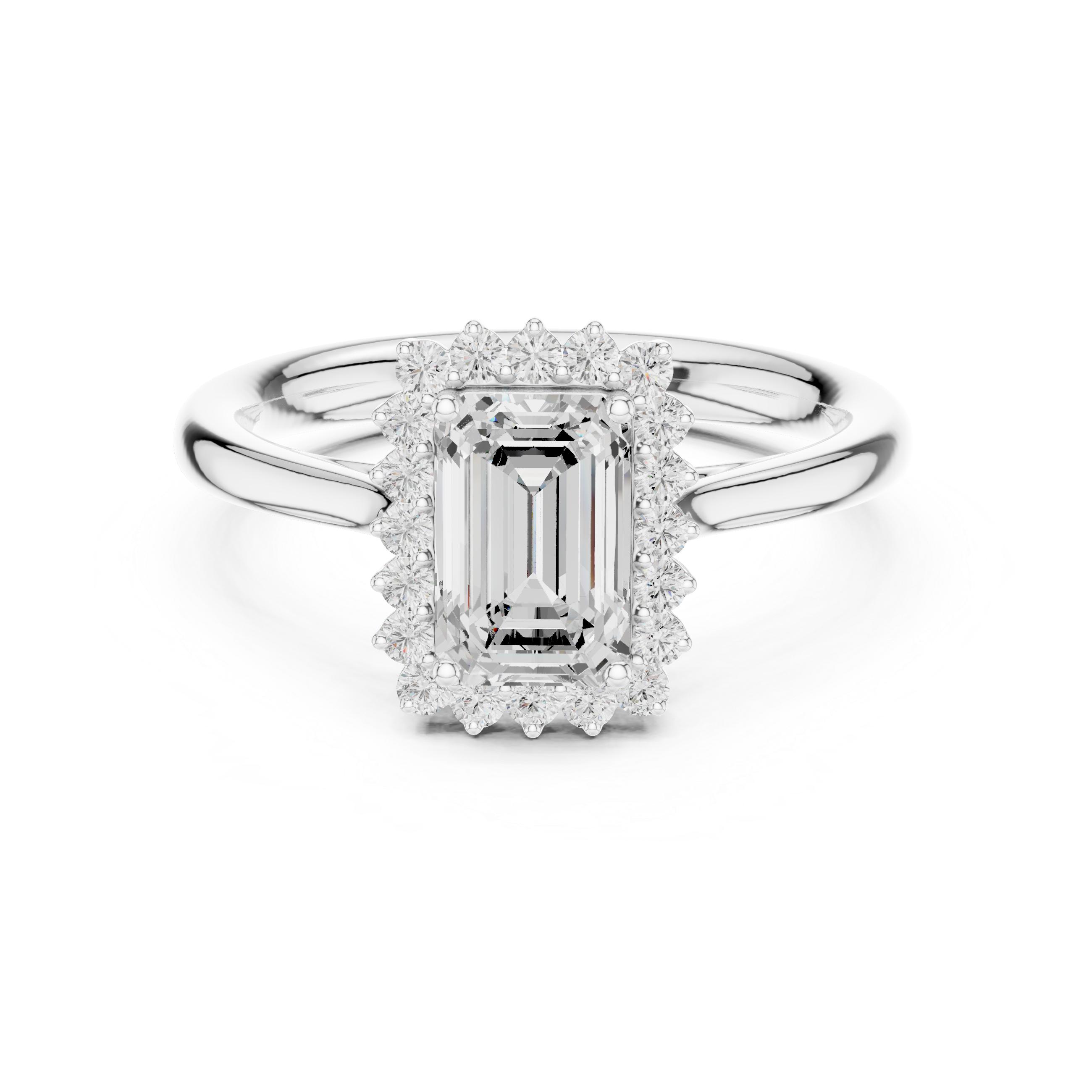Radiant Cut Halo Diamond Engagement Ring