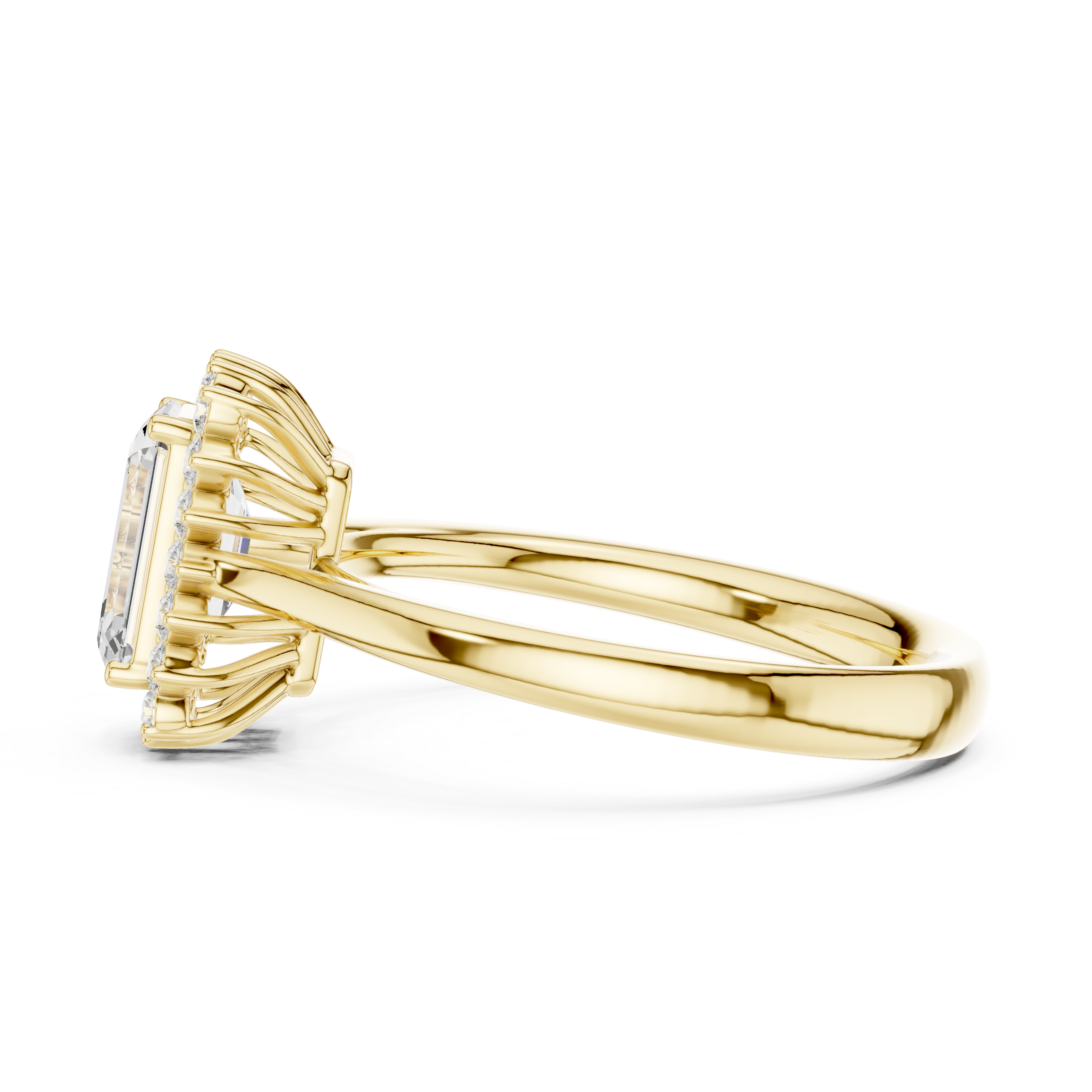 Radiant Cut Halo Diamond Engagement Ring