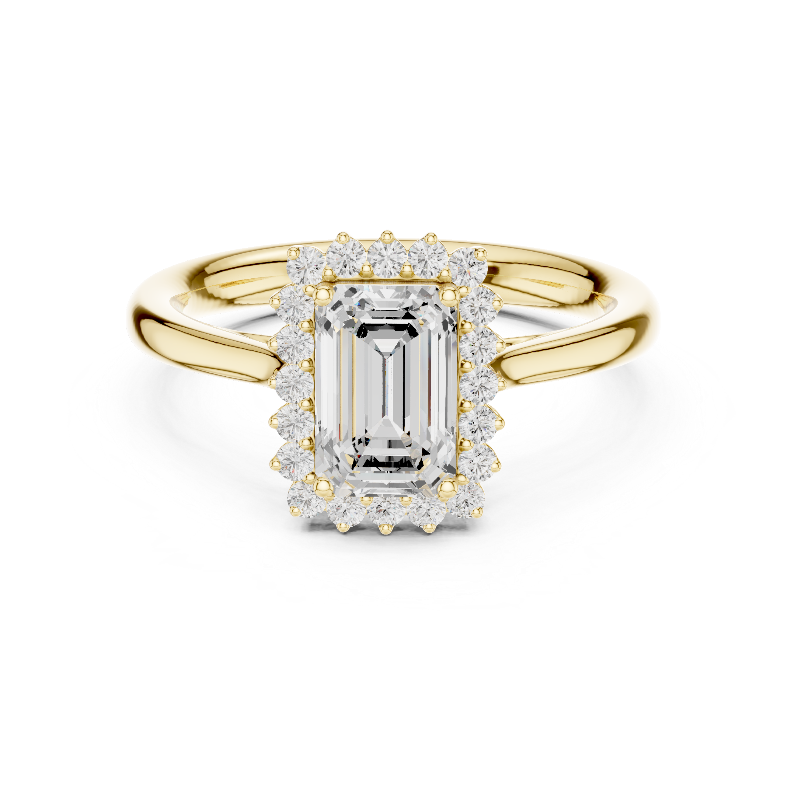 Radiant Cut Halo Diamond Engagement Ring
