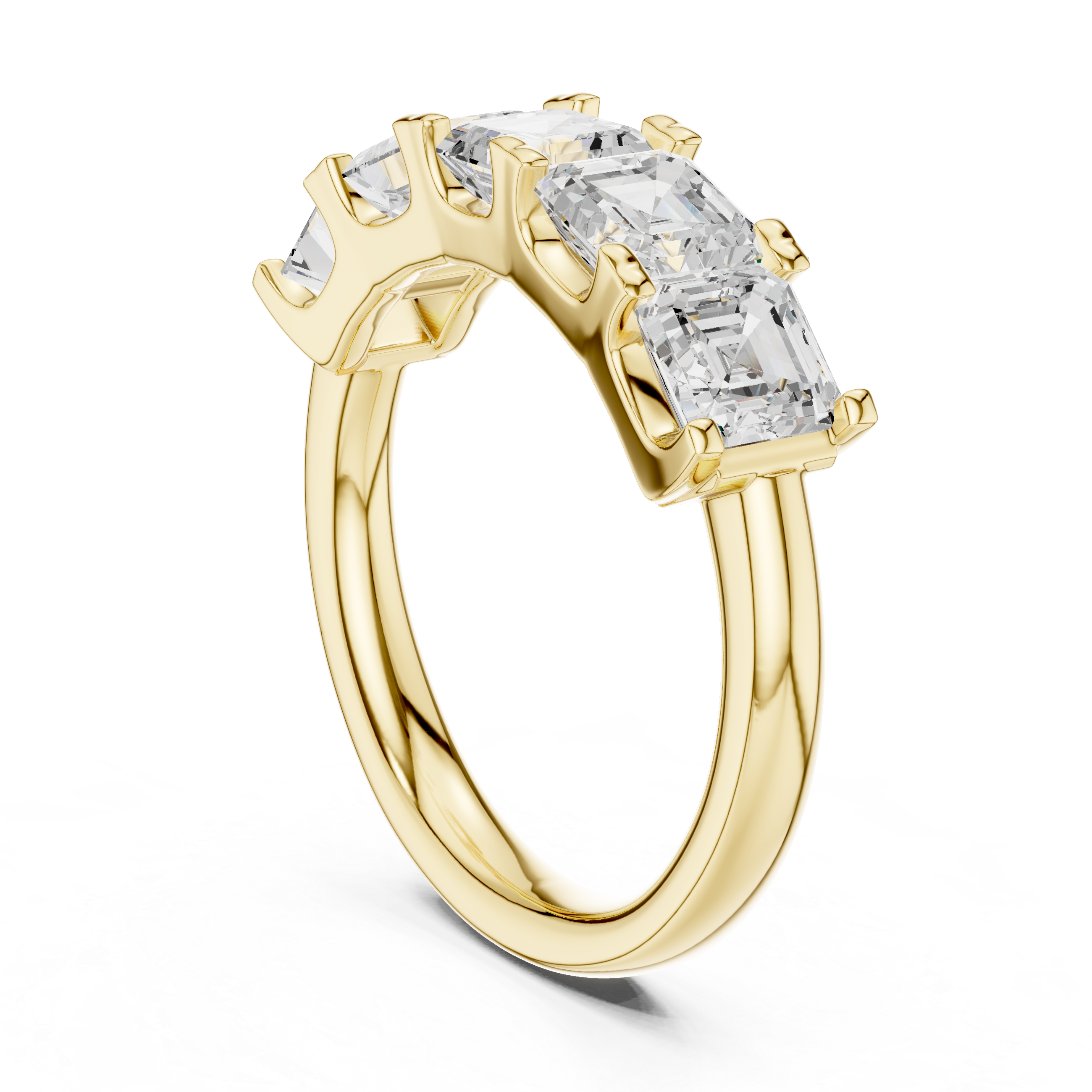 Asscher Cut Five Stone Diamond Ring