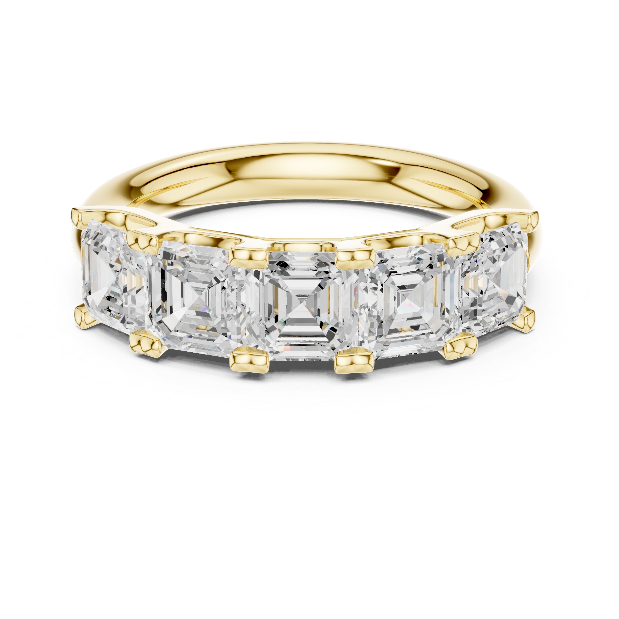 Asscher Cut Five Stone Diamond Ring