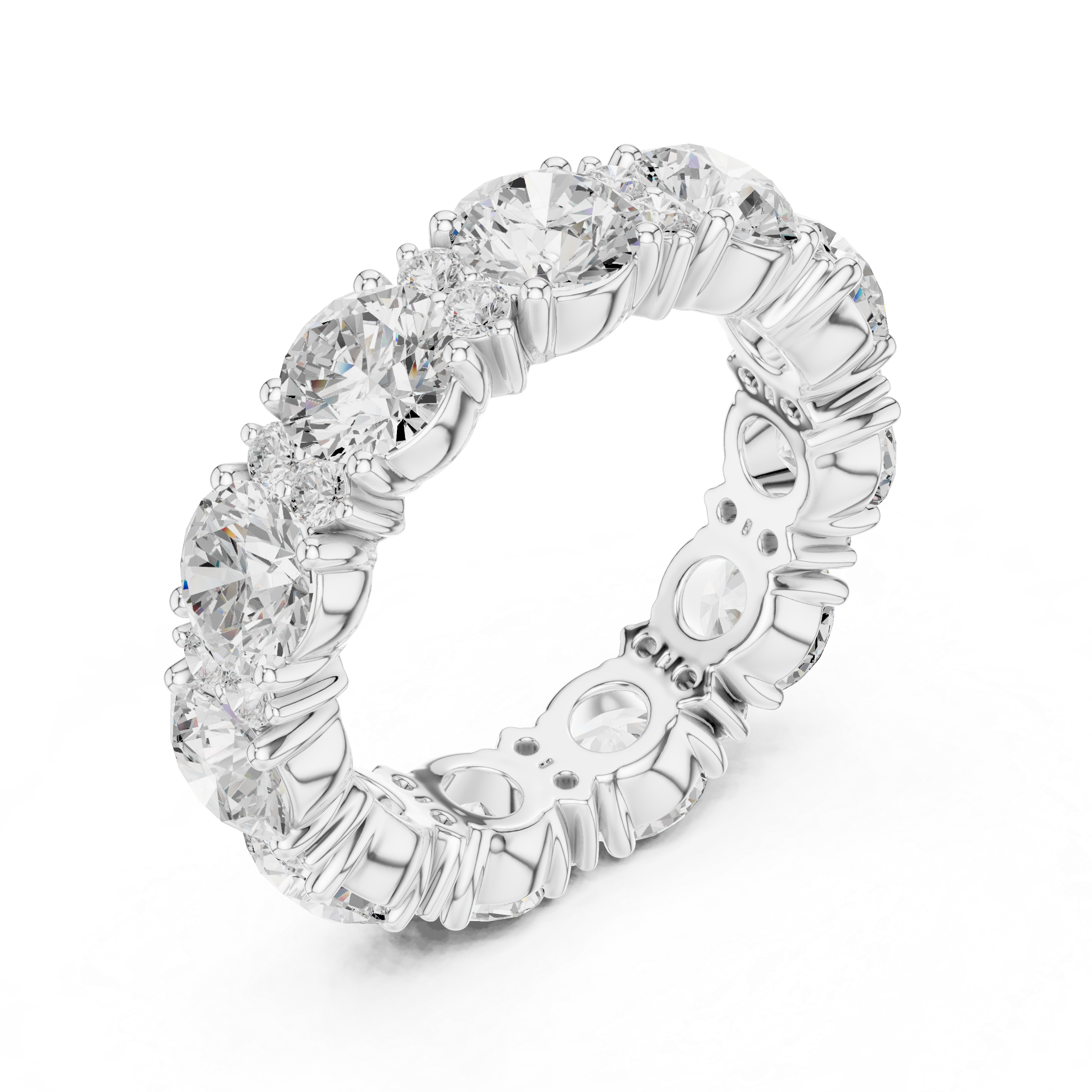 Round Diamond Eternity Wedding Band Ring