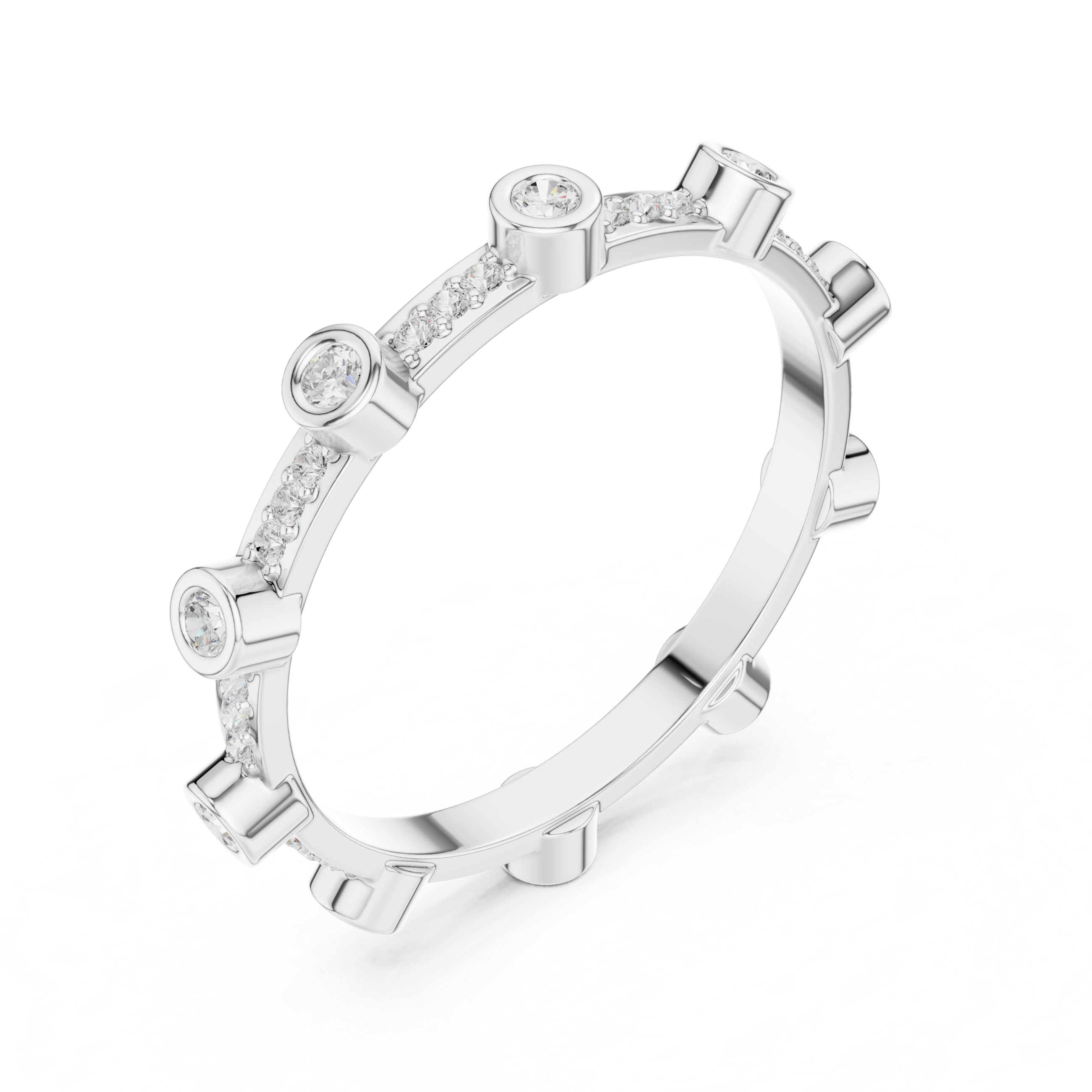 Bezel Diamond Eternity Wedding Band