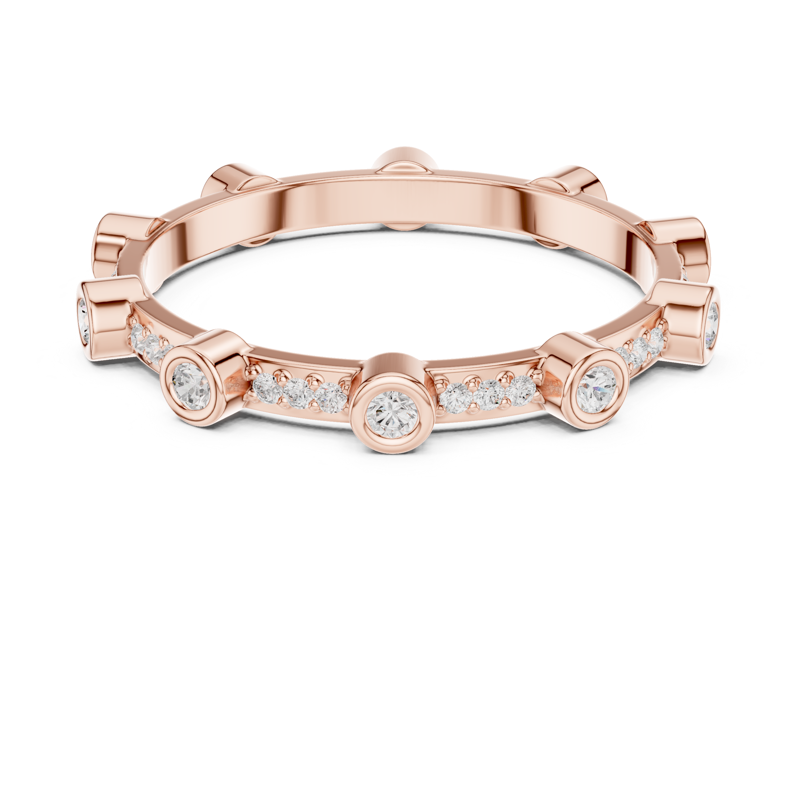Bezel Diamond Eternity Wedding Band