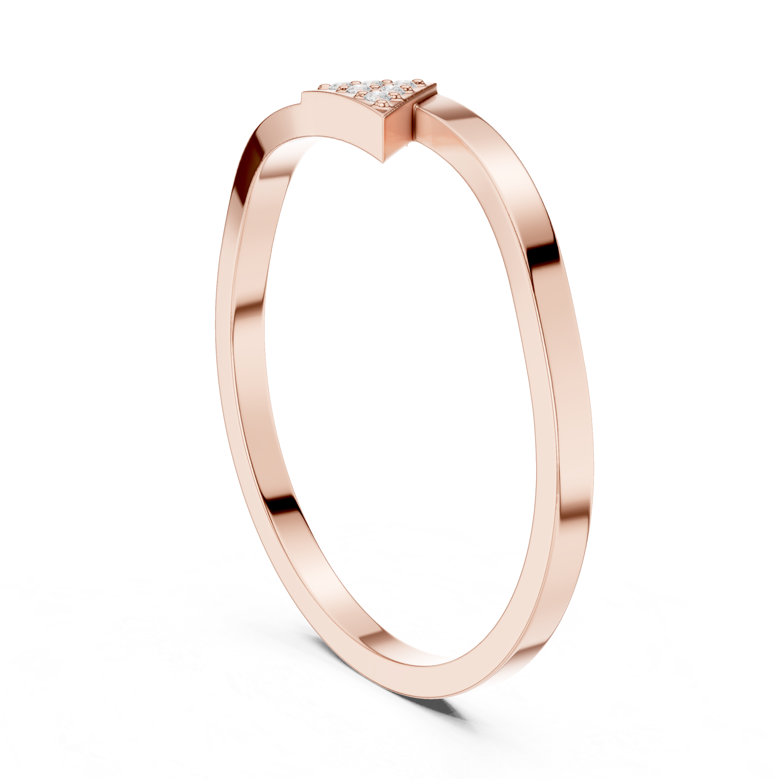 Minimalist Triangle Diamond Ring