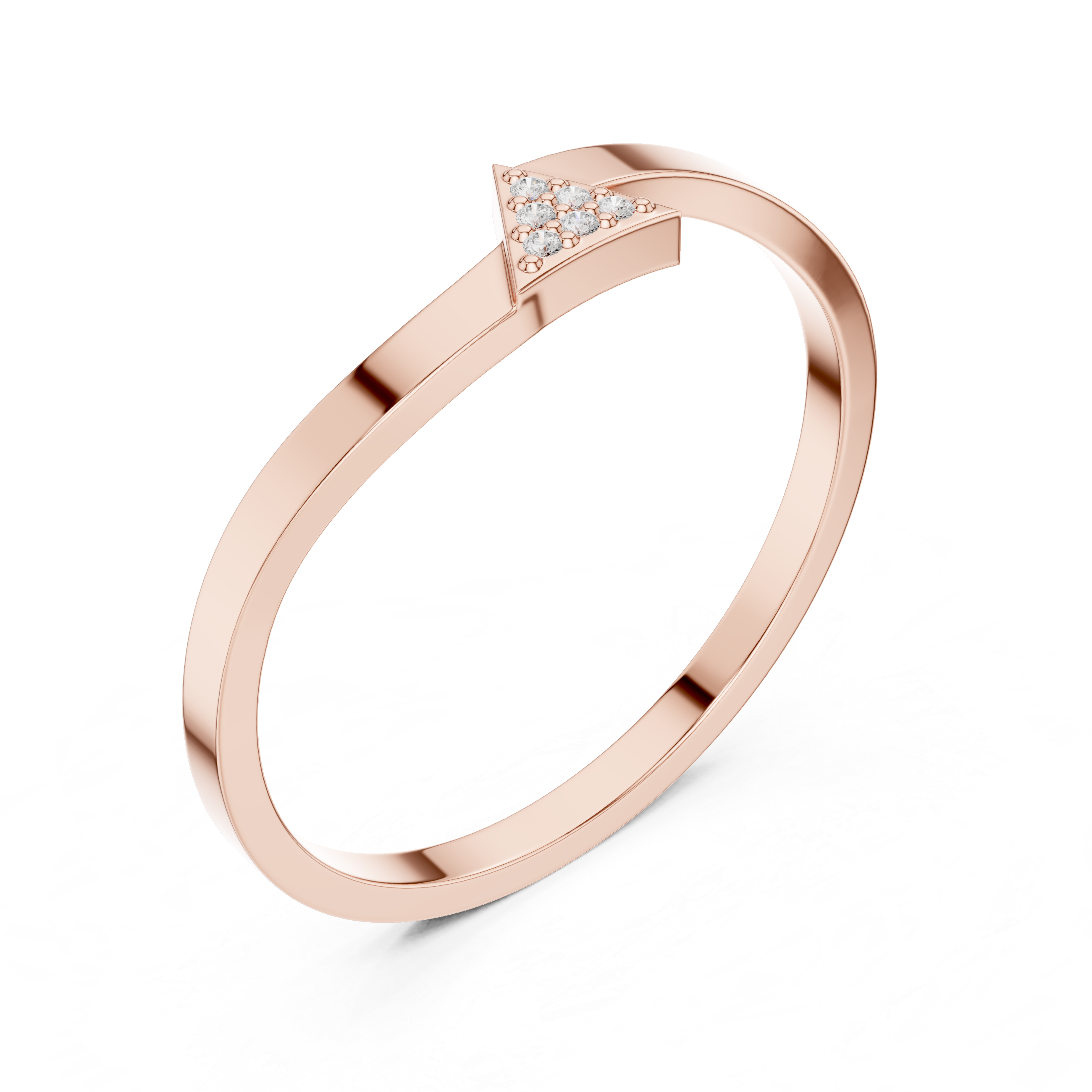 Minimalist Triangle Diamond Ring