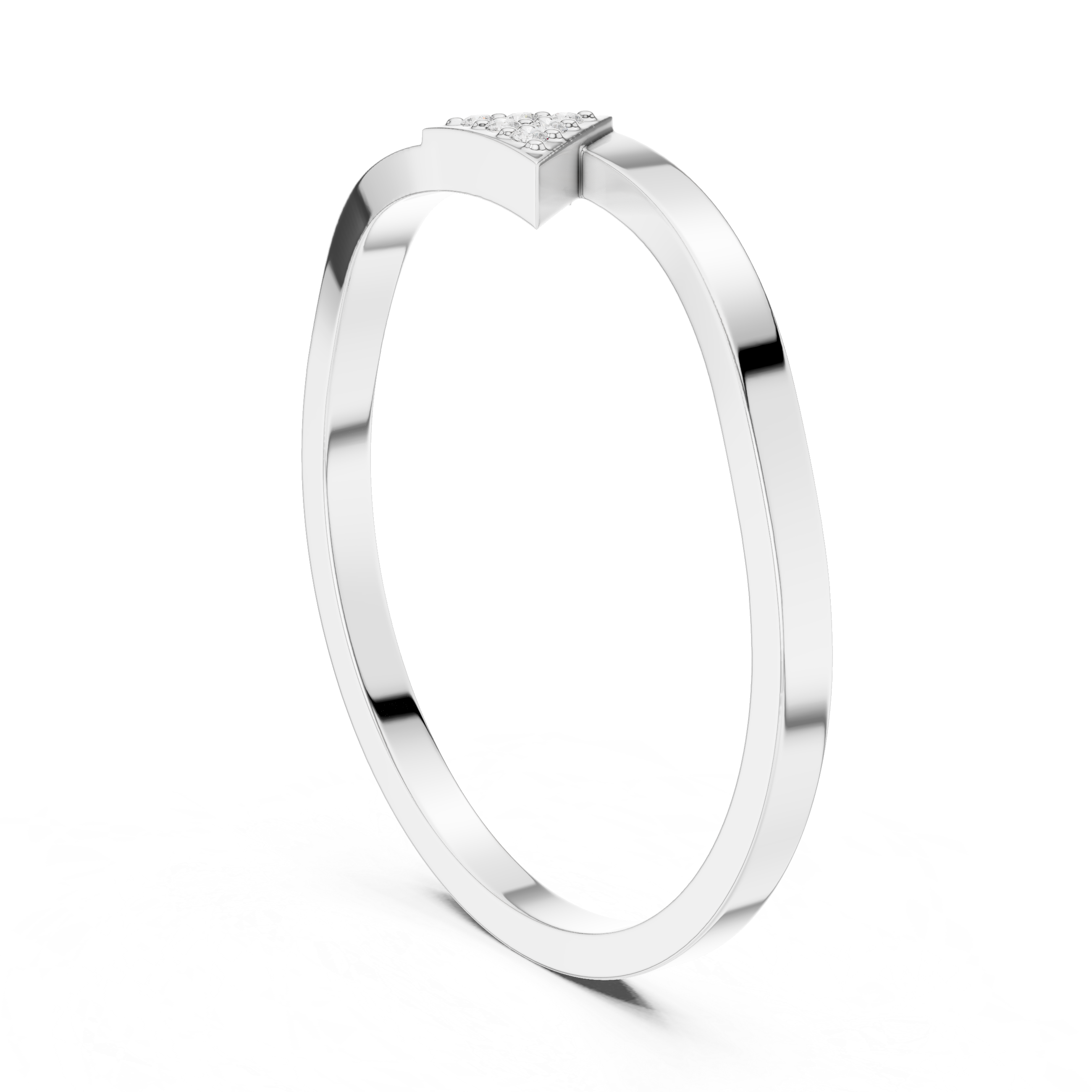 Minimalist Triangle Diamond Ring