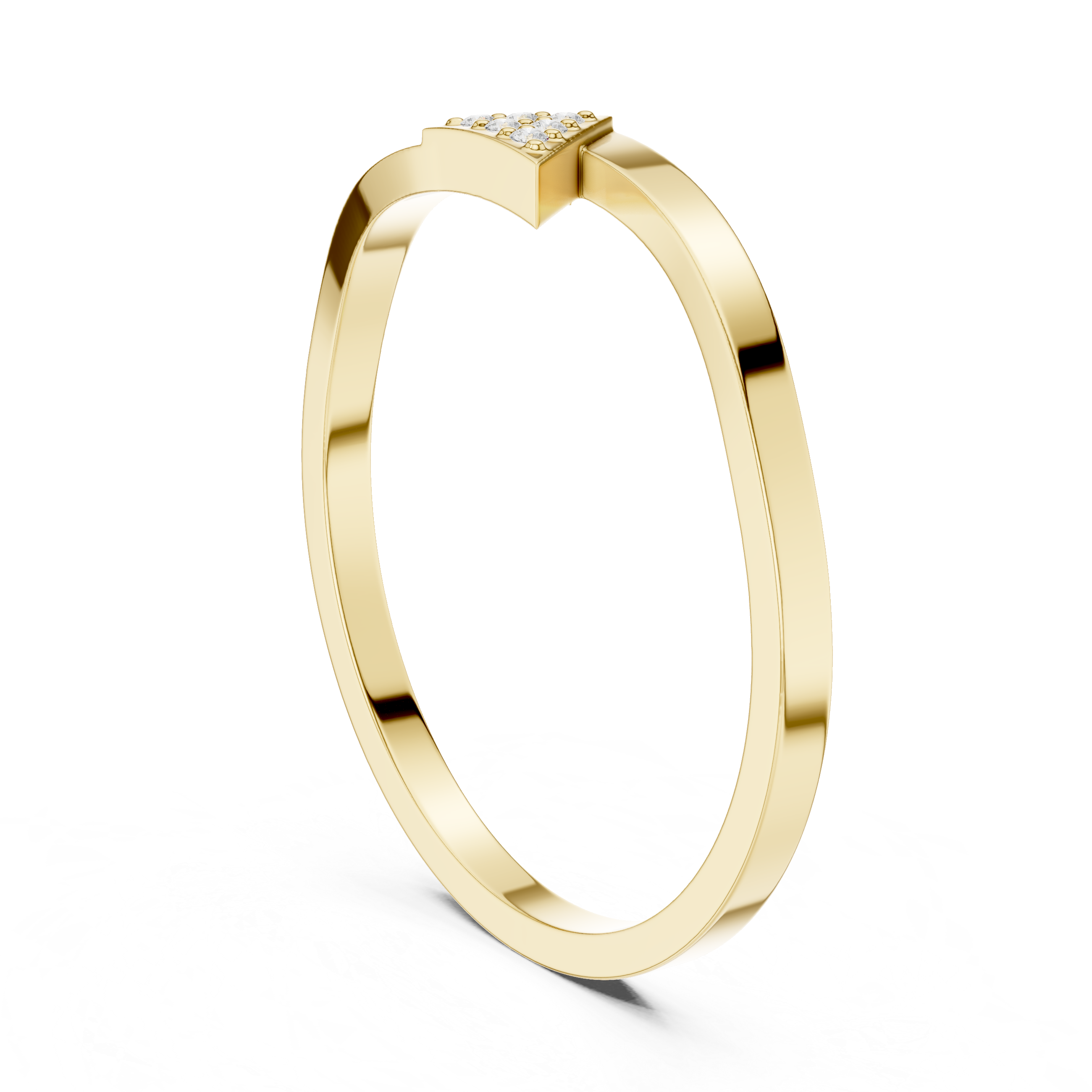 Minimalist Triangle Diamond Ring
