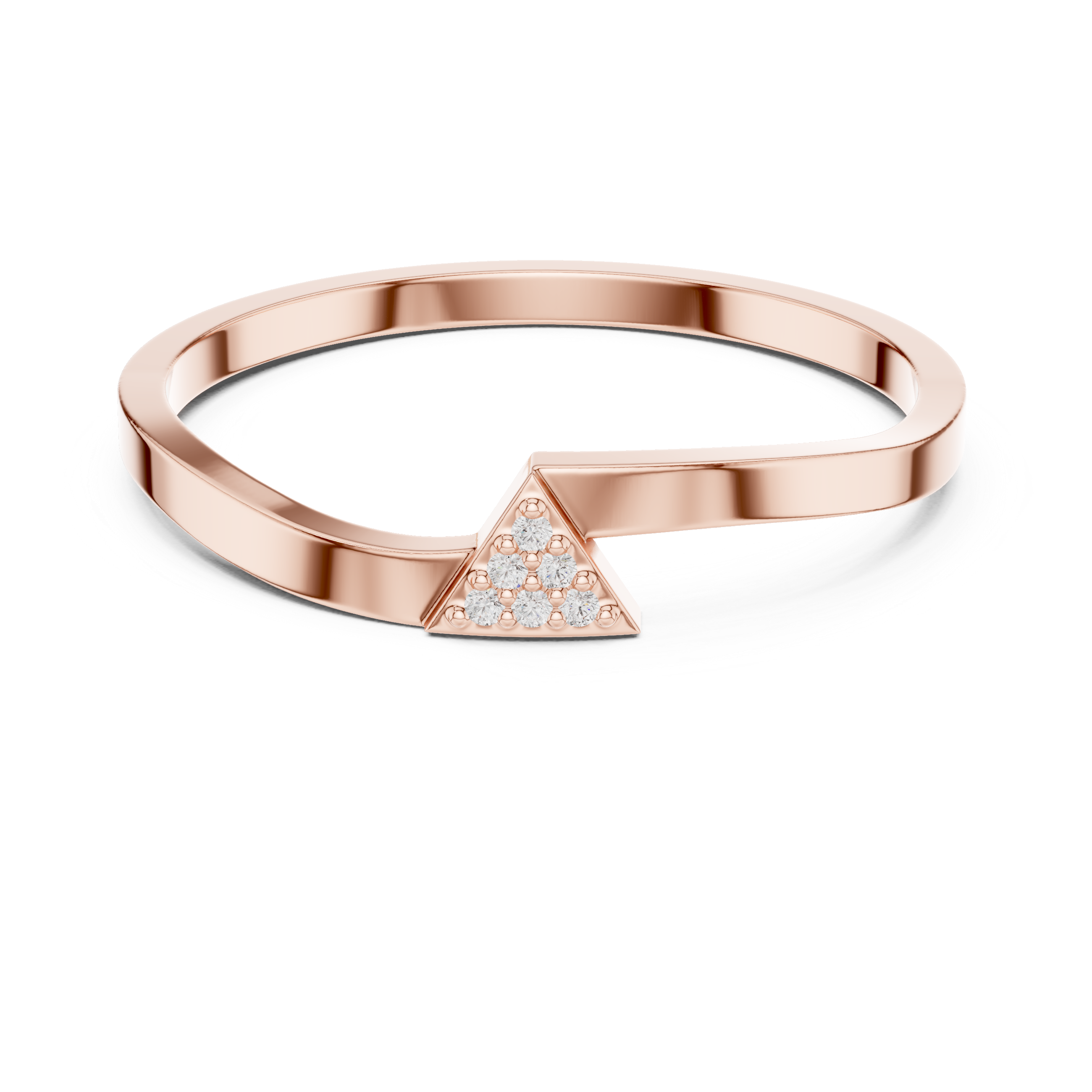 Minimalist Triangle Diamond Ring