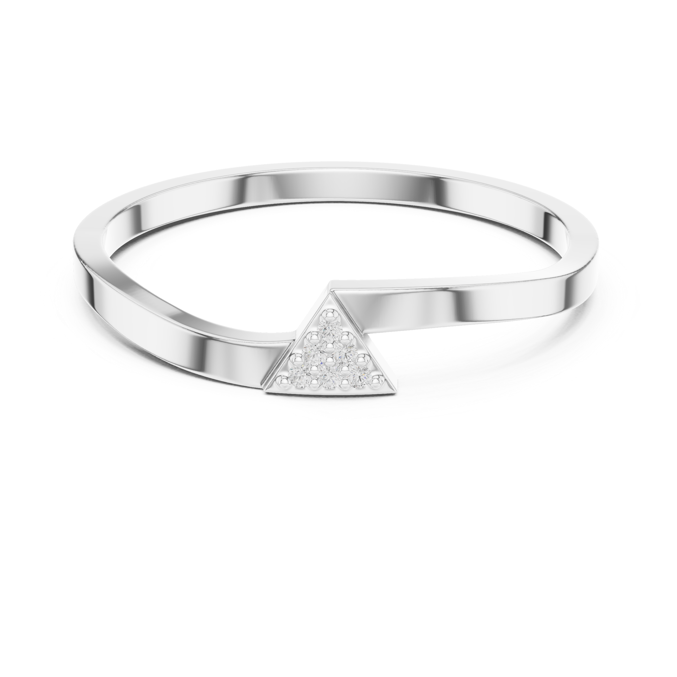 Minimalist Triangle Diamond Ring