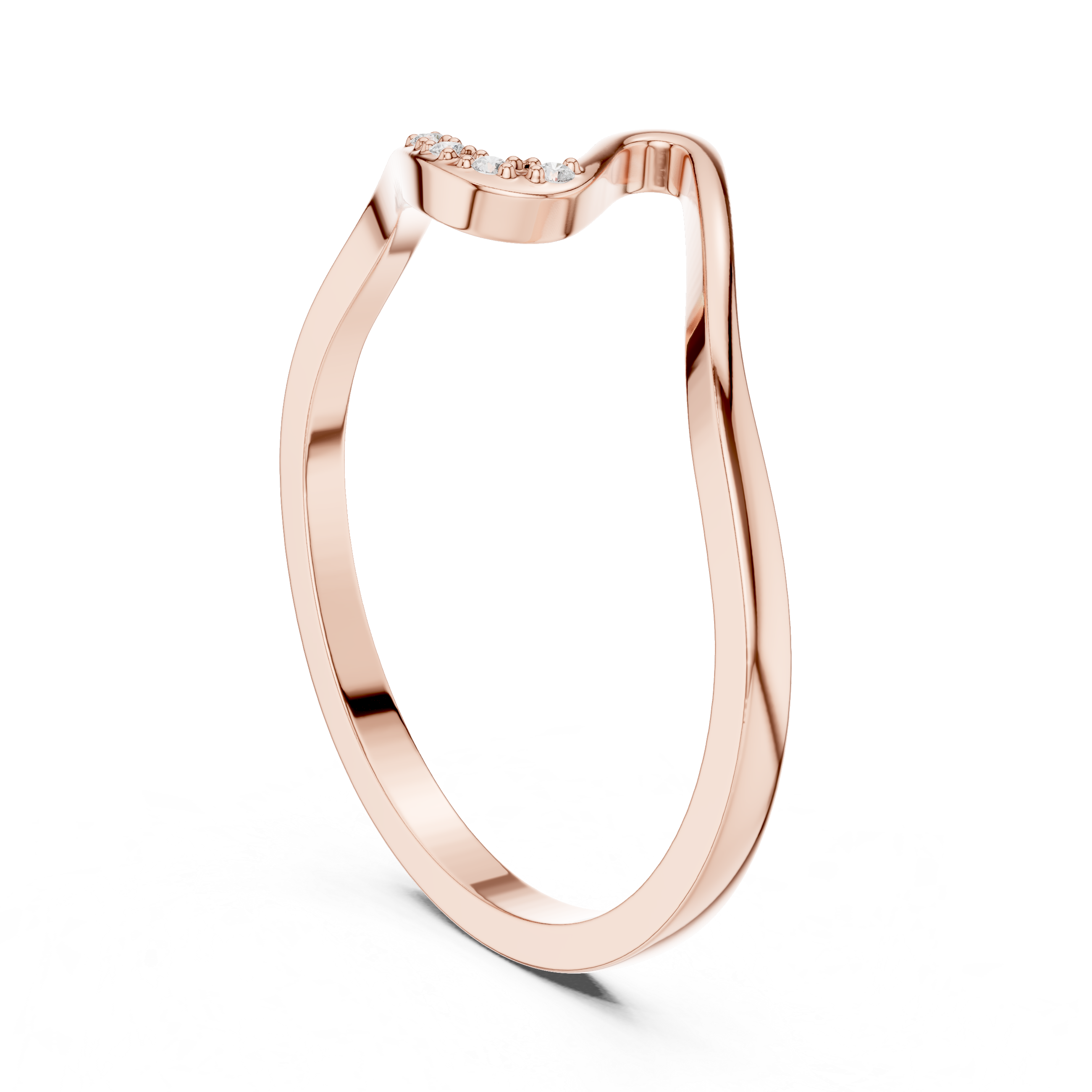 Minimalist Diamond Wave Ring