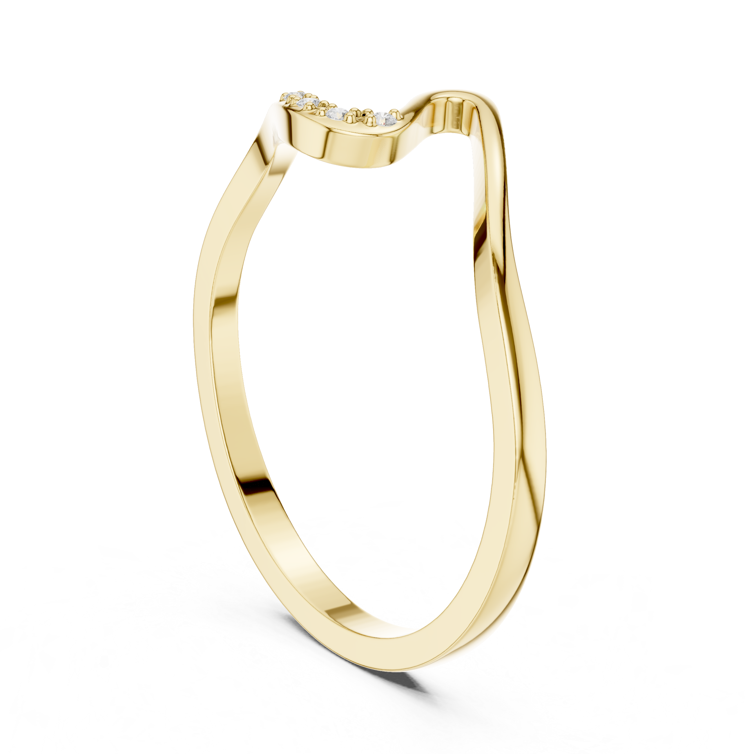 Minimalist Diamond Wave Ring