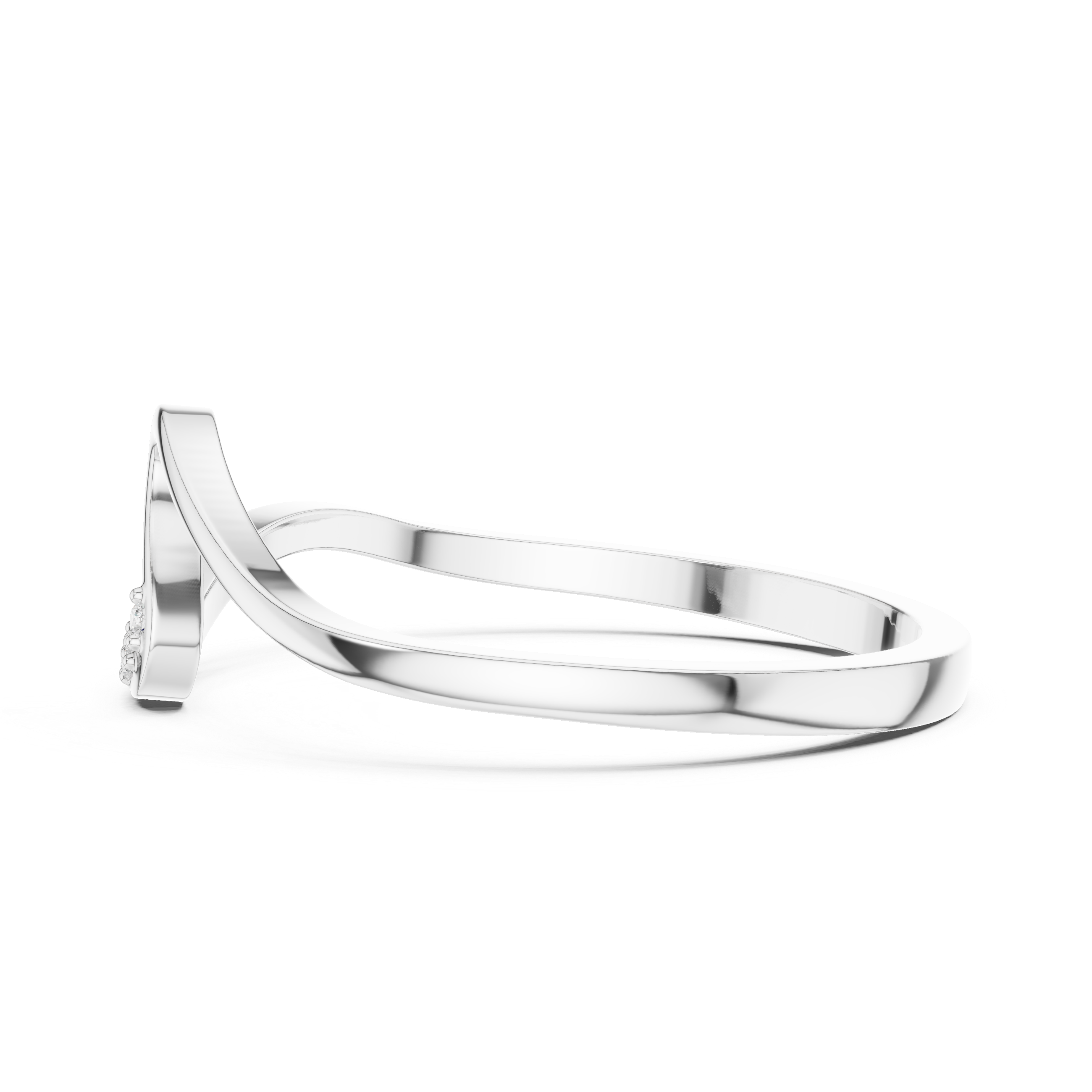 Minimalist Diamond Wave Ring