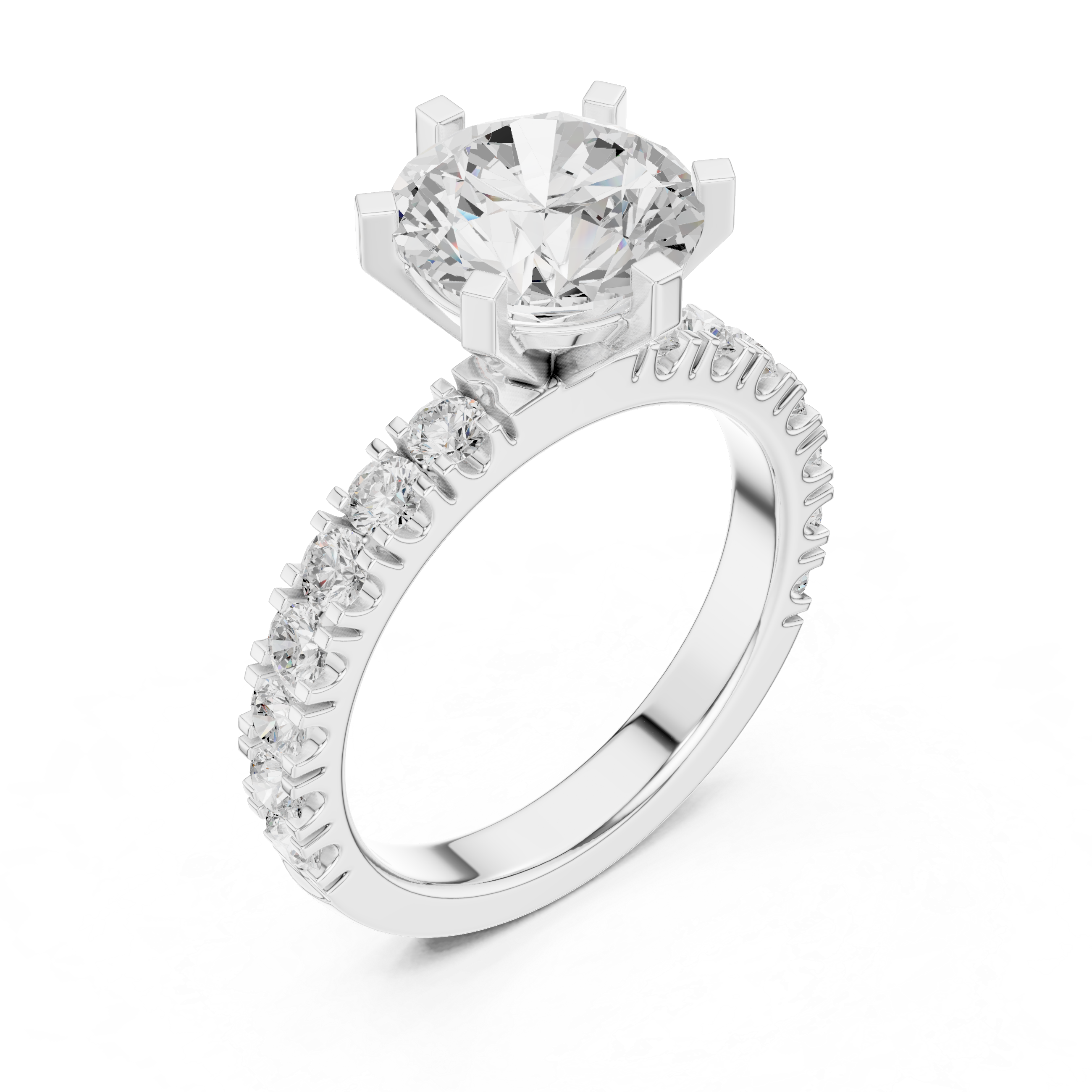 Round Solitaire Diamond Engagement Ring