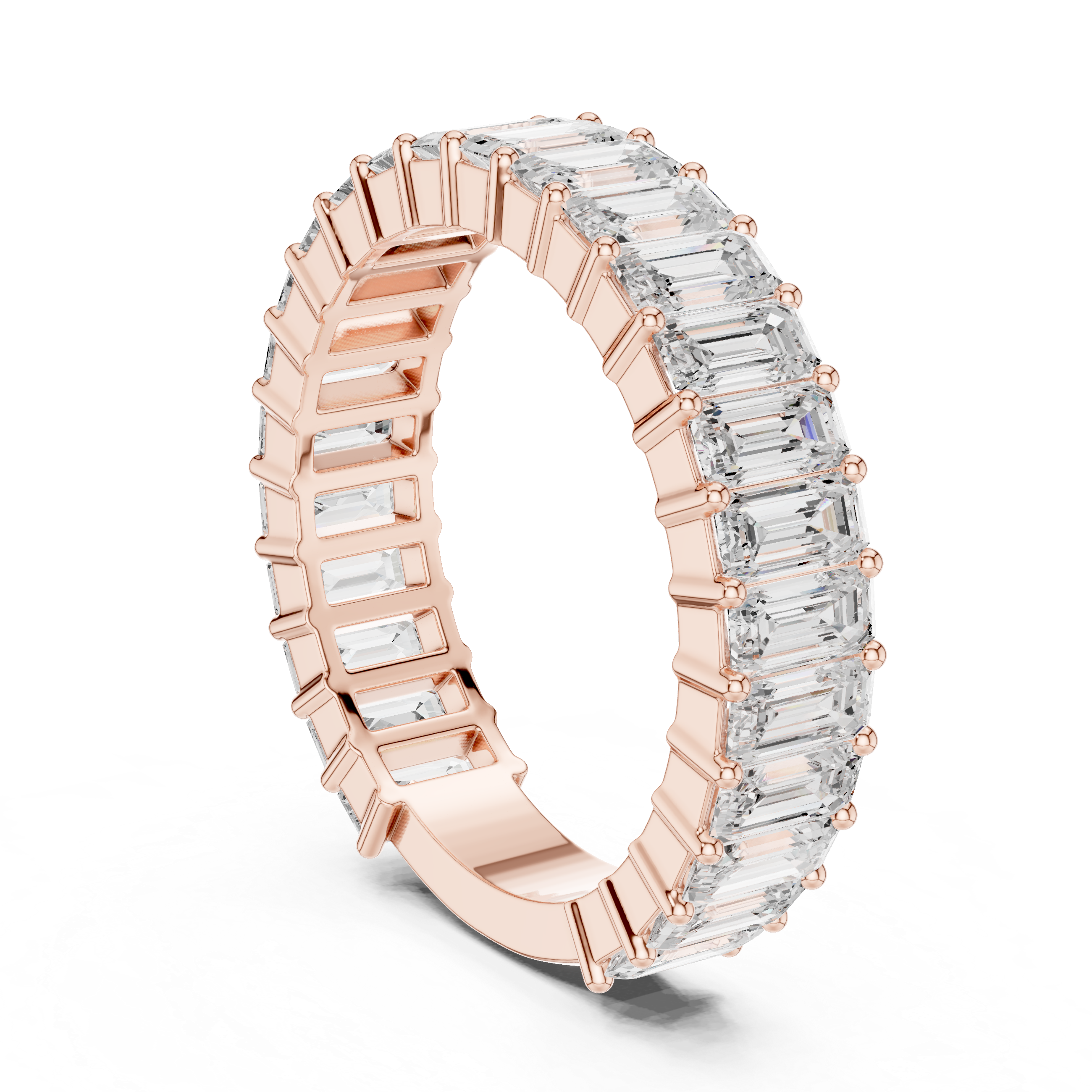 Emerald Cut Eternity Wedding Band