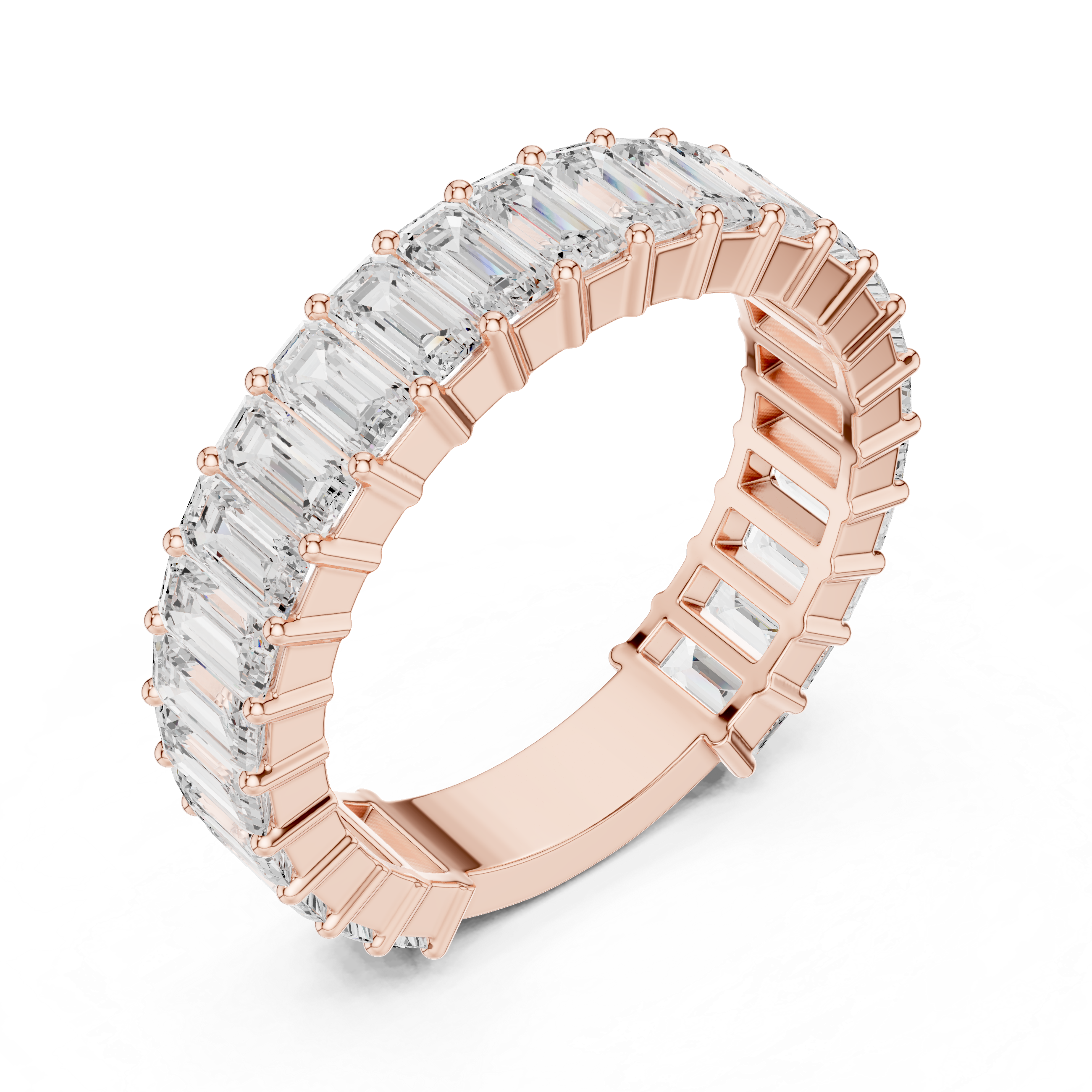 Emerald Cut Eternity Wedding Band