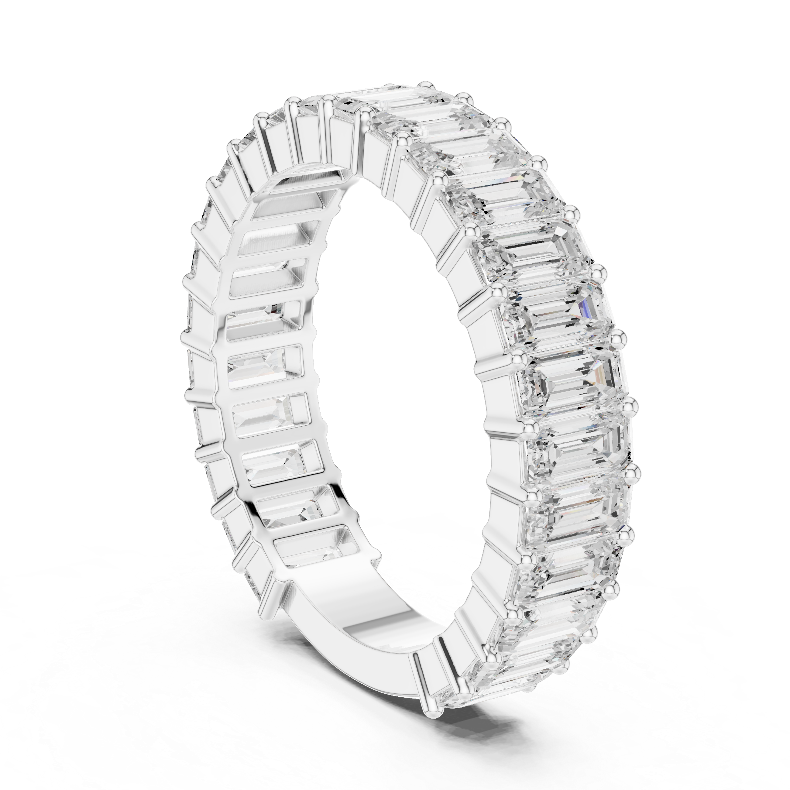 Emerald Cut Eternity Wedding Band