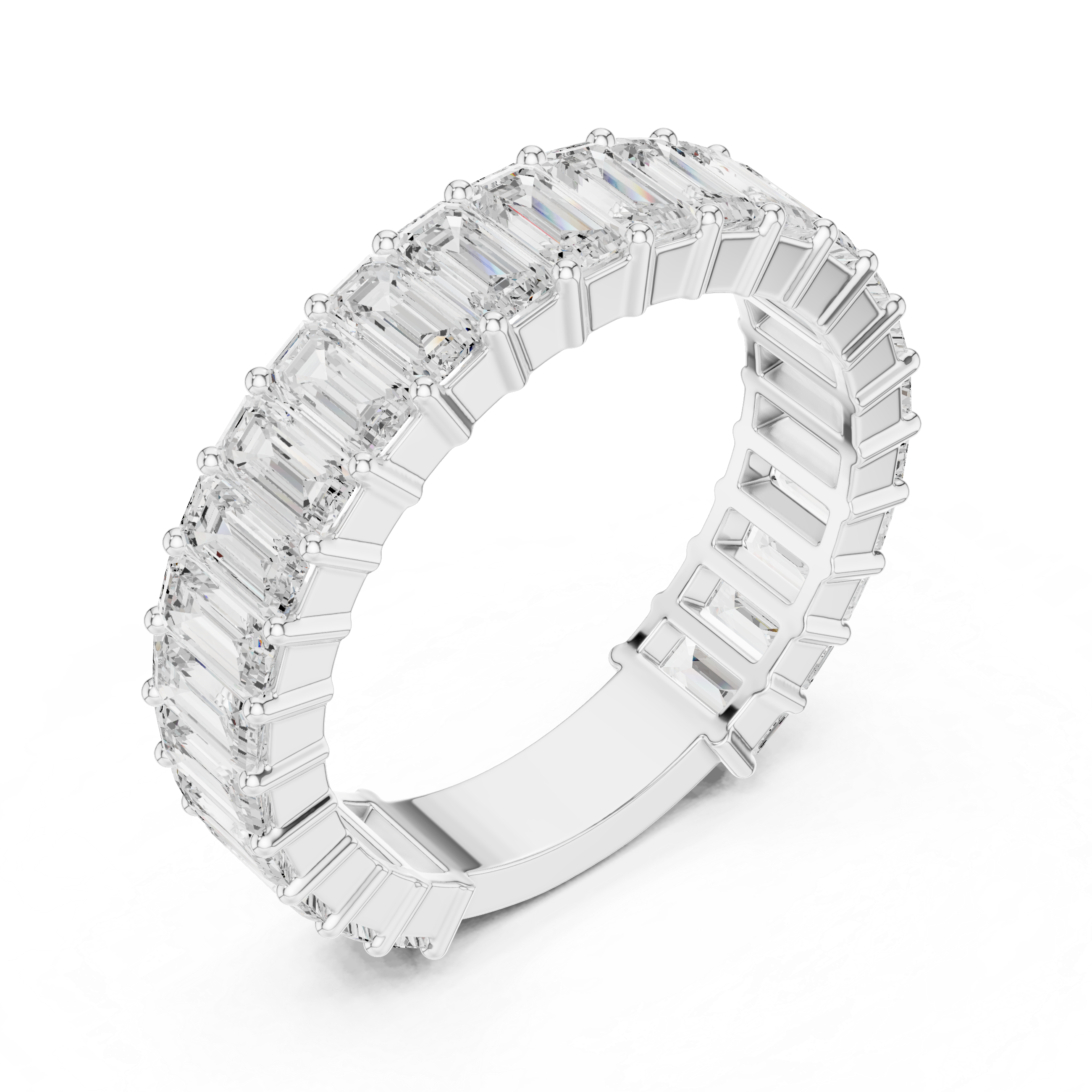 Emerald Cut Eternity Wedding Band