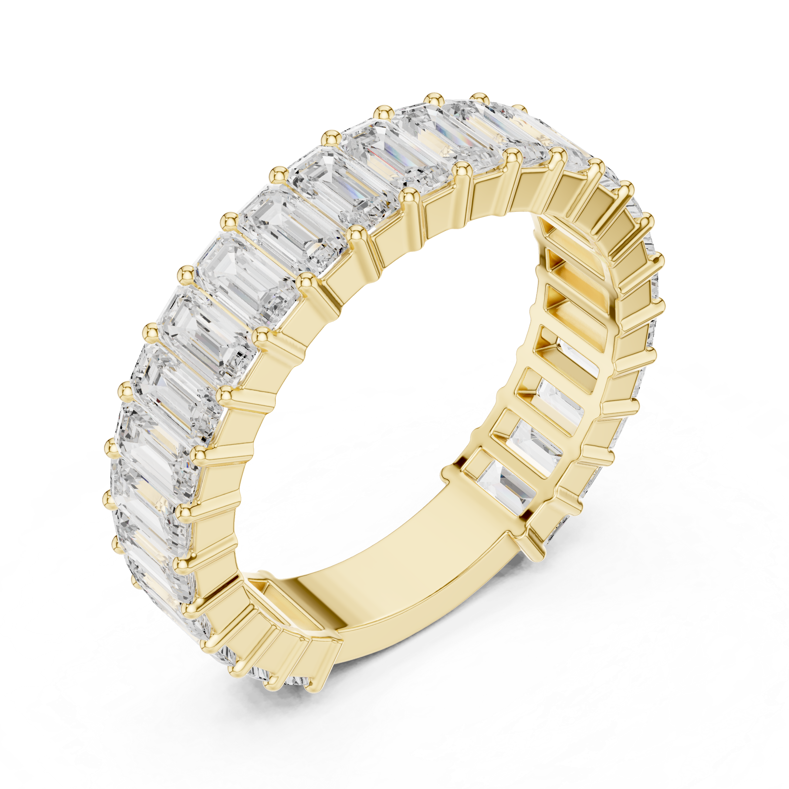 Emerald Cut Eternity Wedding Band