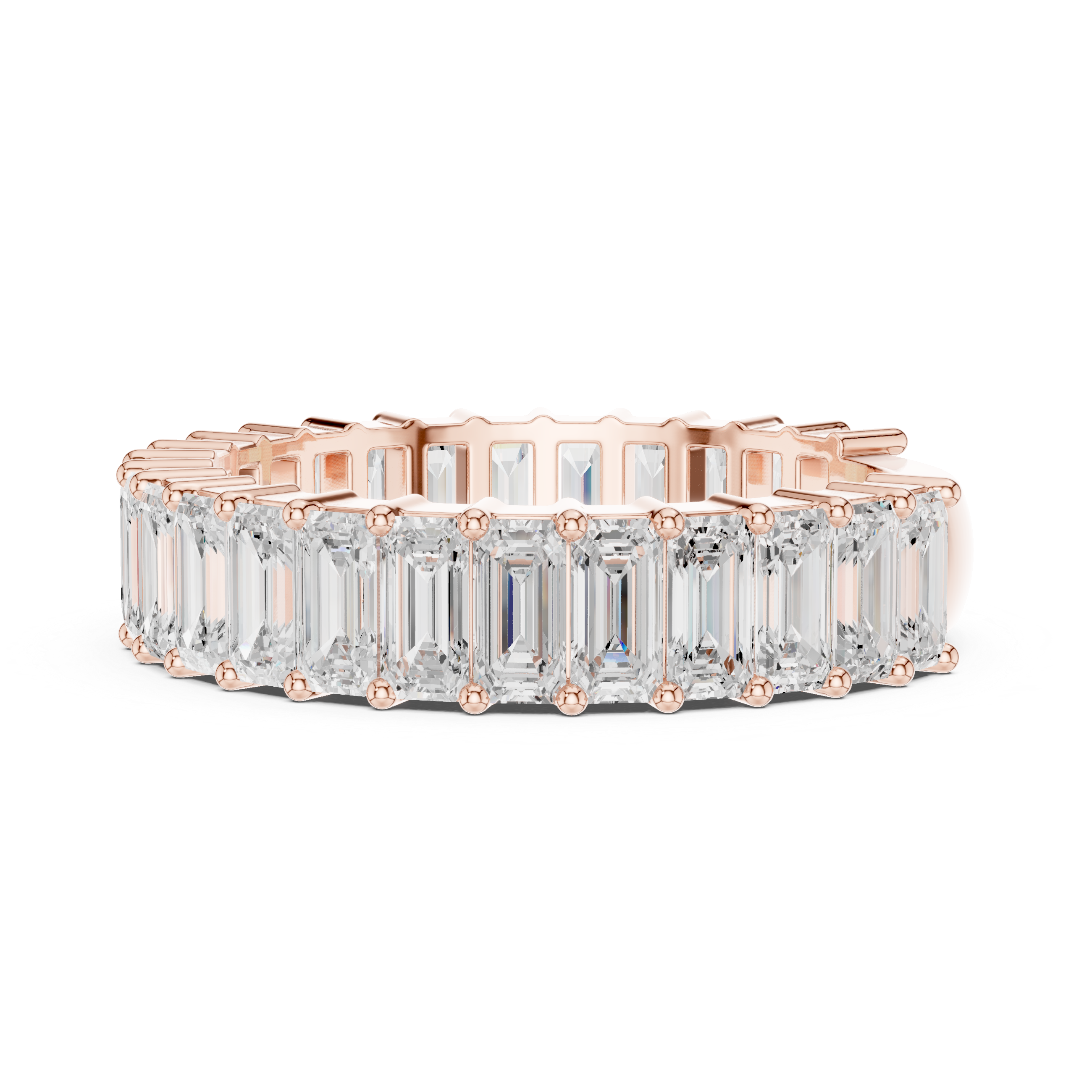 Emerald Cut Eternity Wedding Band