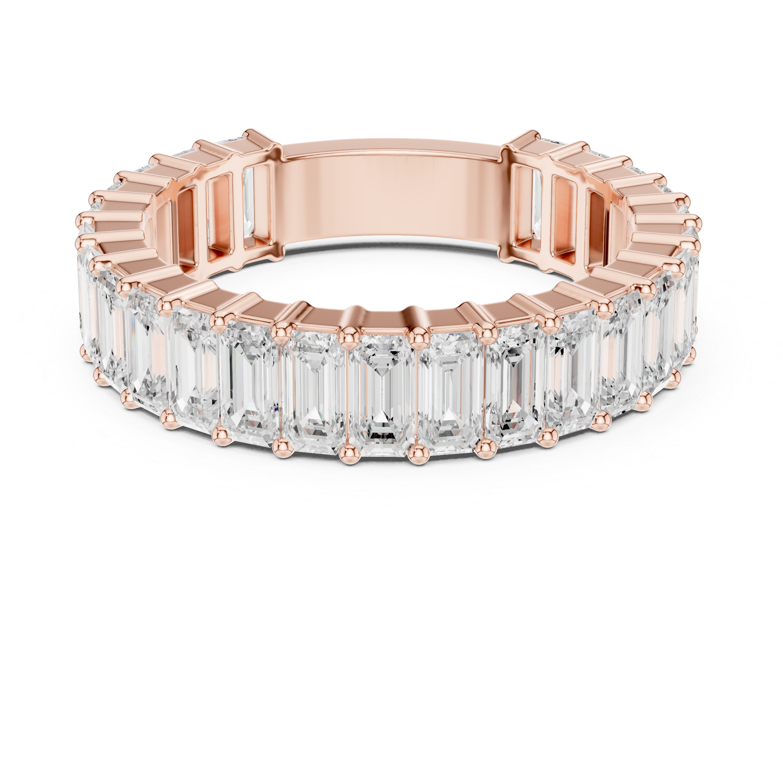 Emerald Cut Eternity Wedding Band
