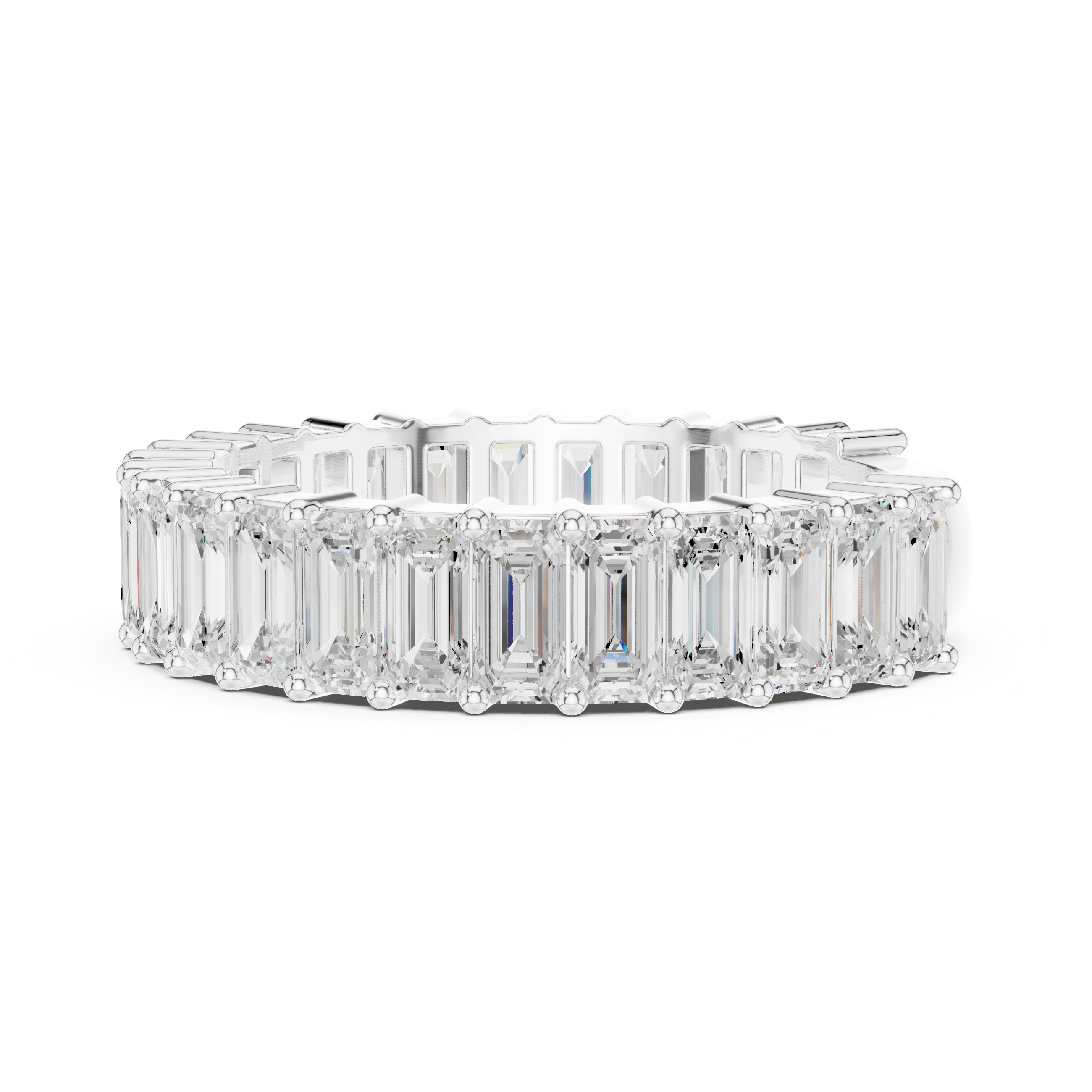 Emerald Cut Eternity Wedding Band
