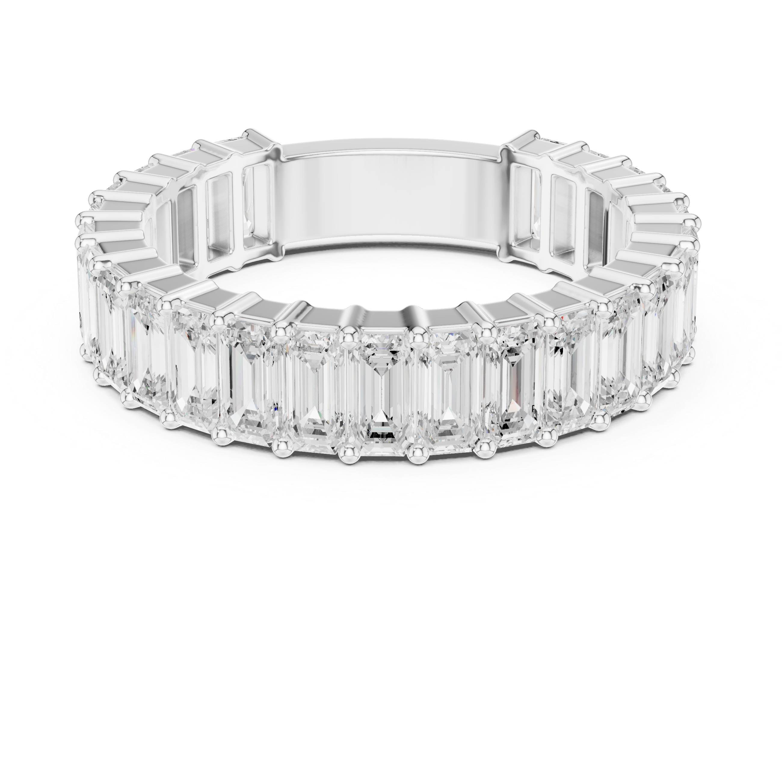 Emerald Cut Eternity Wedding Band