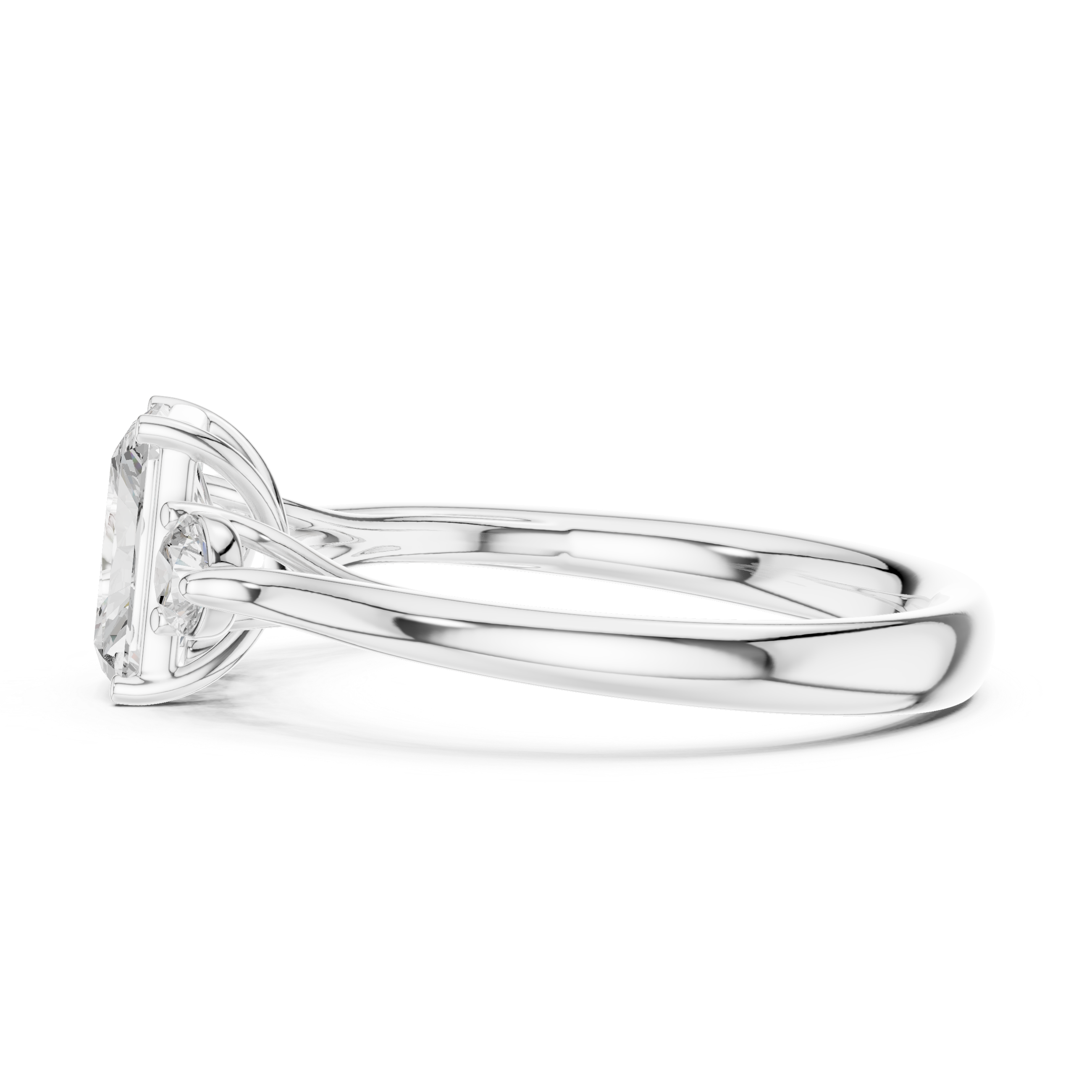Radiant Three Stone Engagement Ring