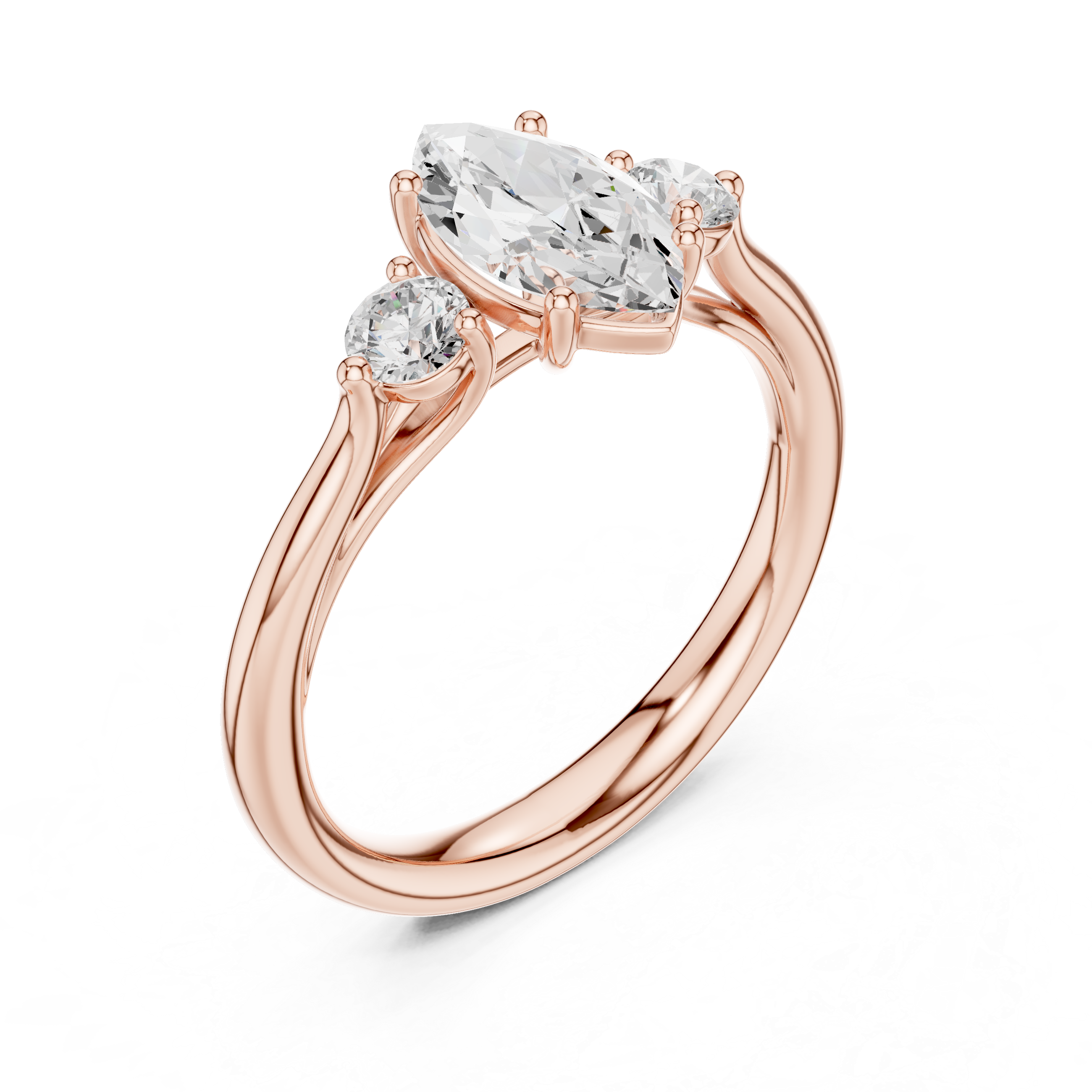 Marquise Three Stone Engagement Ring