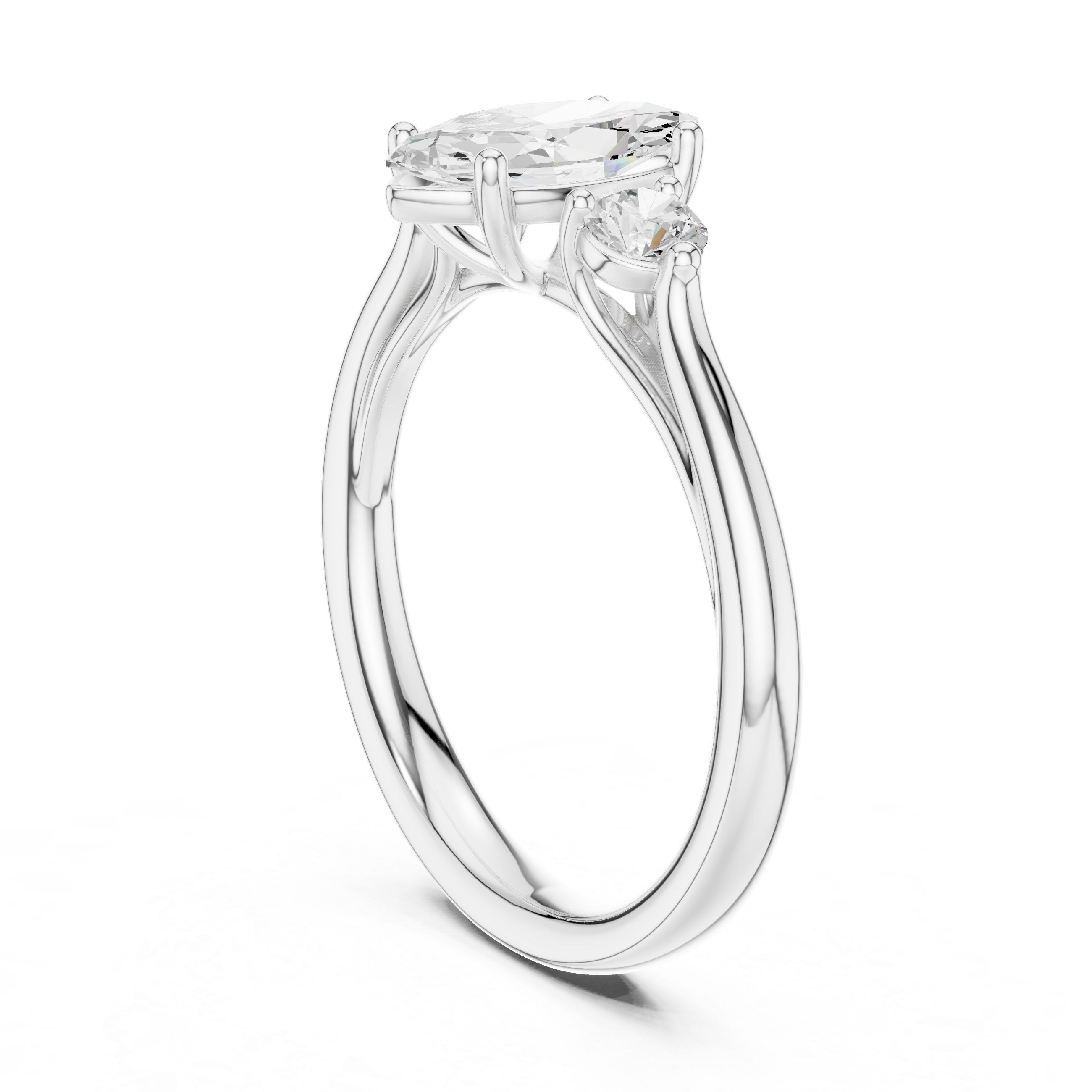 Marquise Three Stone Engagement Ring