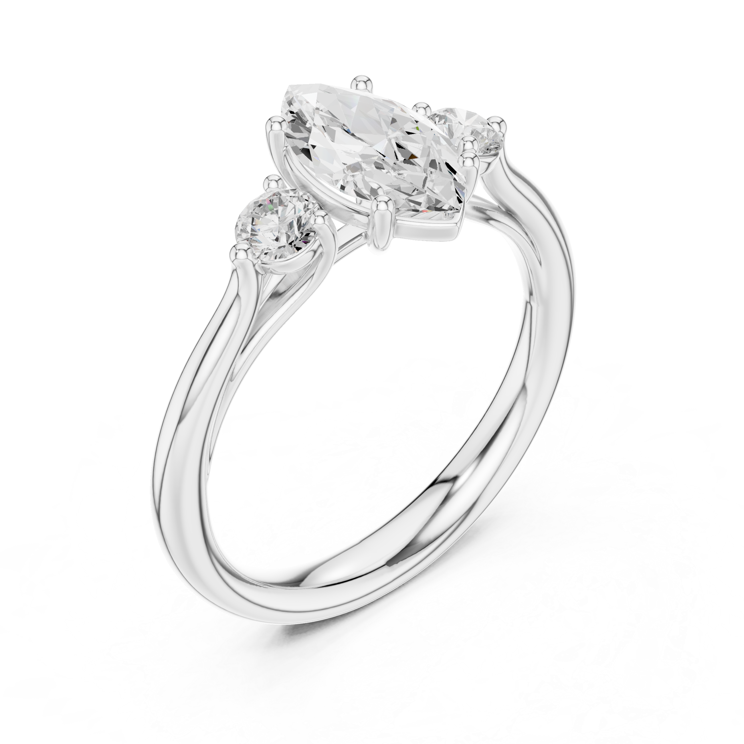 Marquise Three Stone Engagement Ring