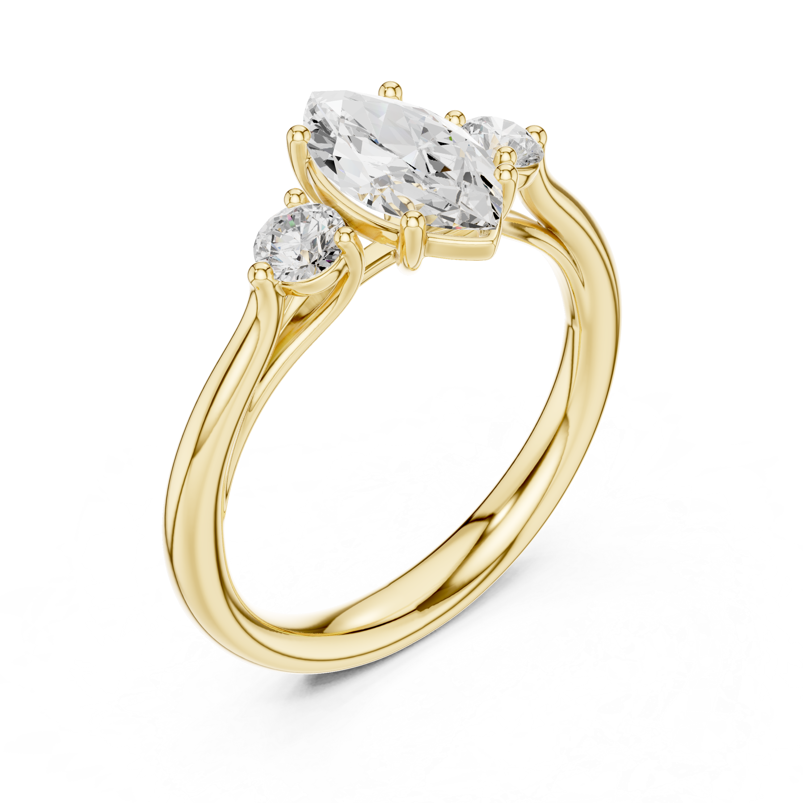 Marquise Three Stone Engagement Ring