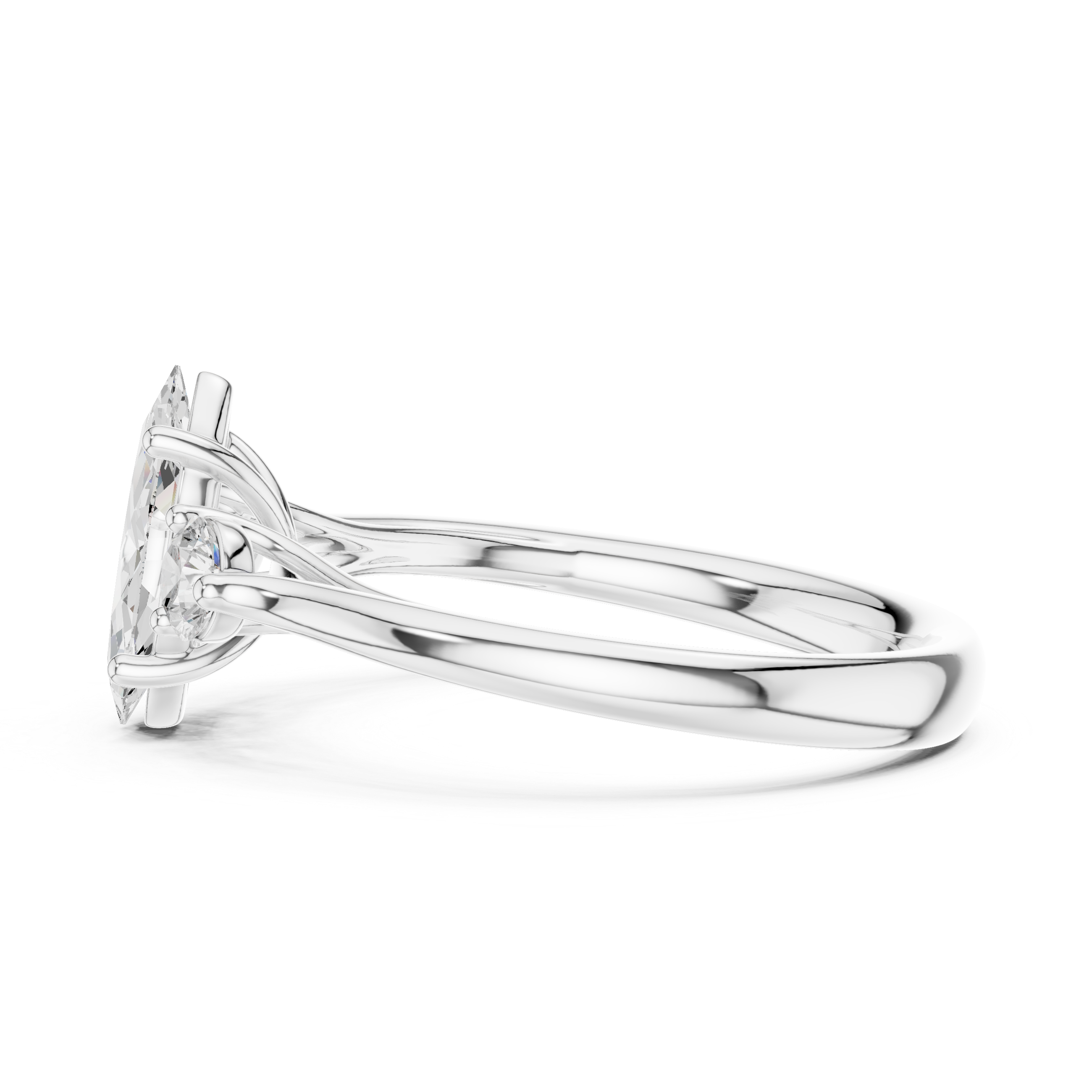 Marquise Three Stone Engagement Ring