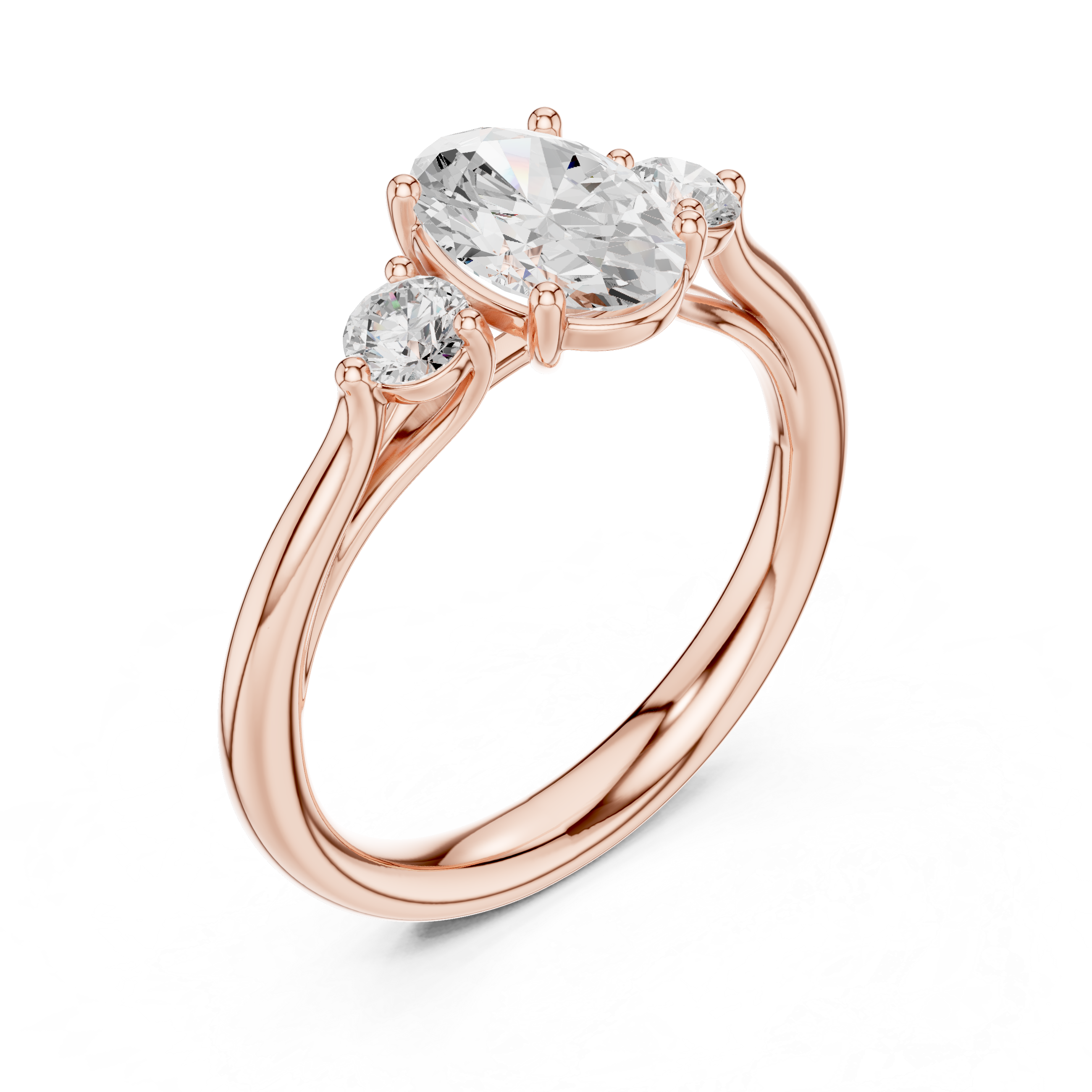 Oval Three Stone Engagement Ring