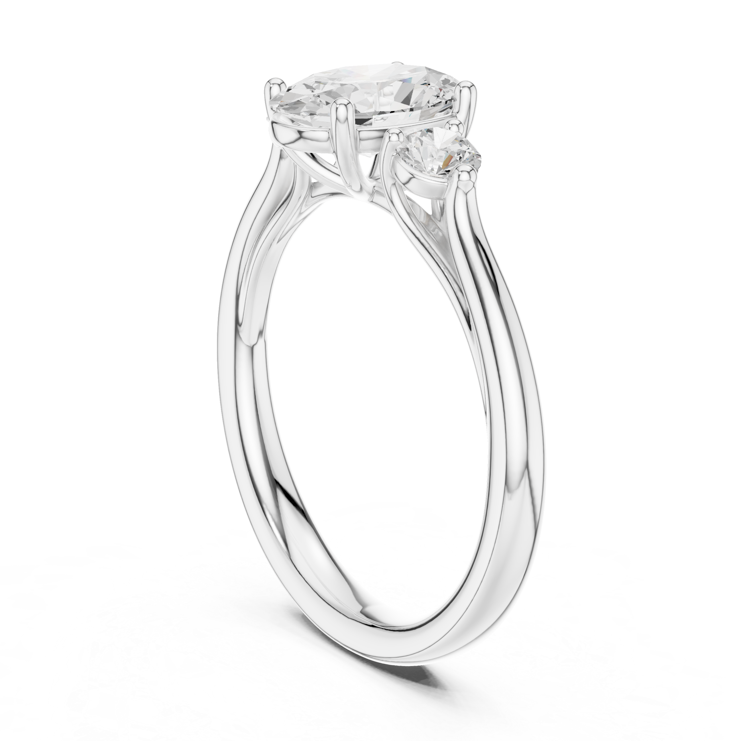Oval Three Stone Engagement Ring