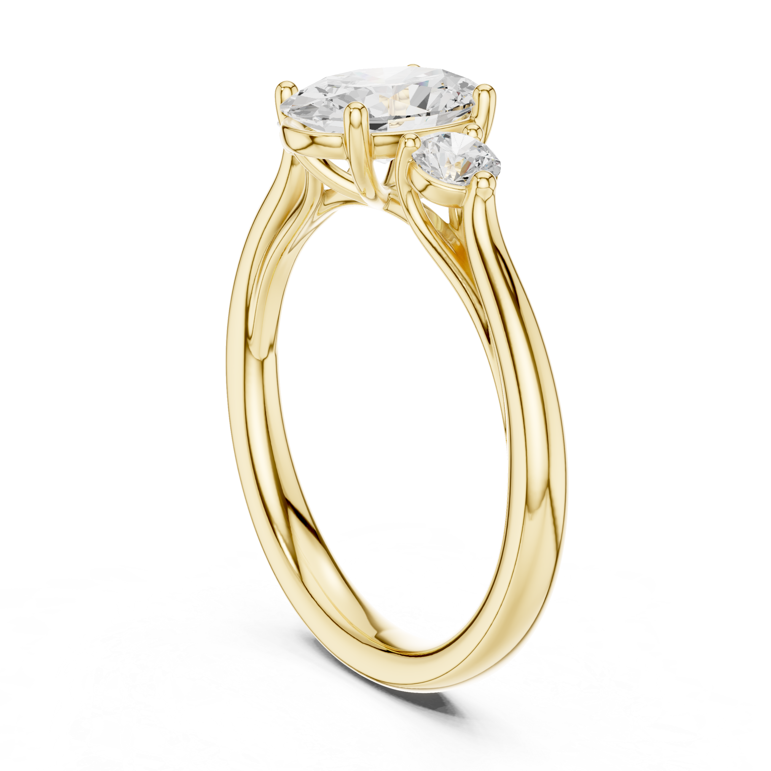 Oval Three Stone Engagement Ring