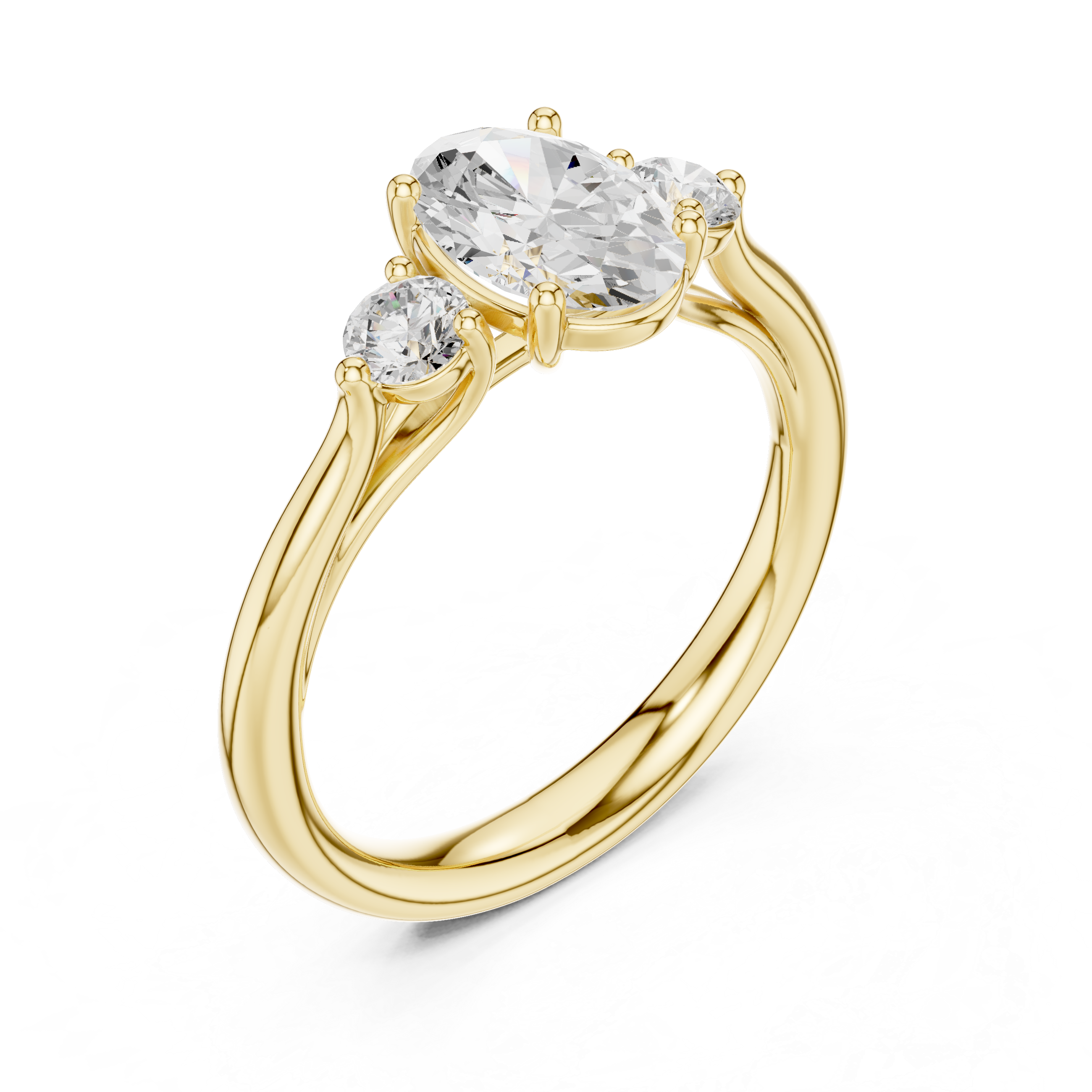 Oval Three Stone Engagement Ring