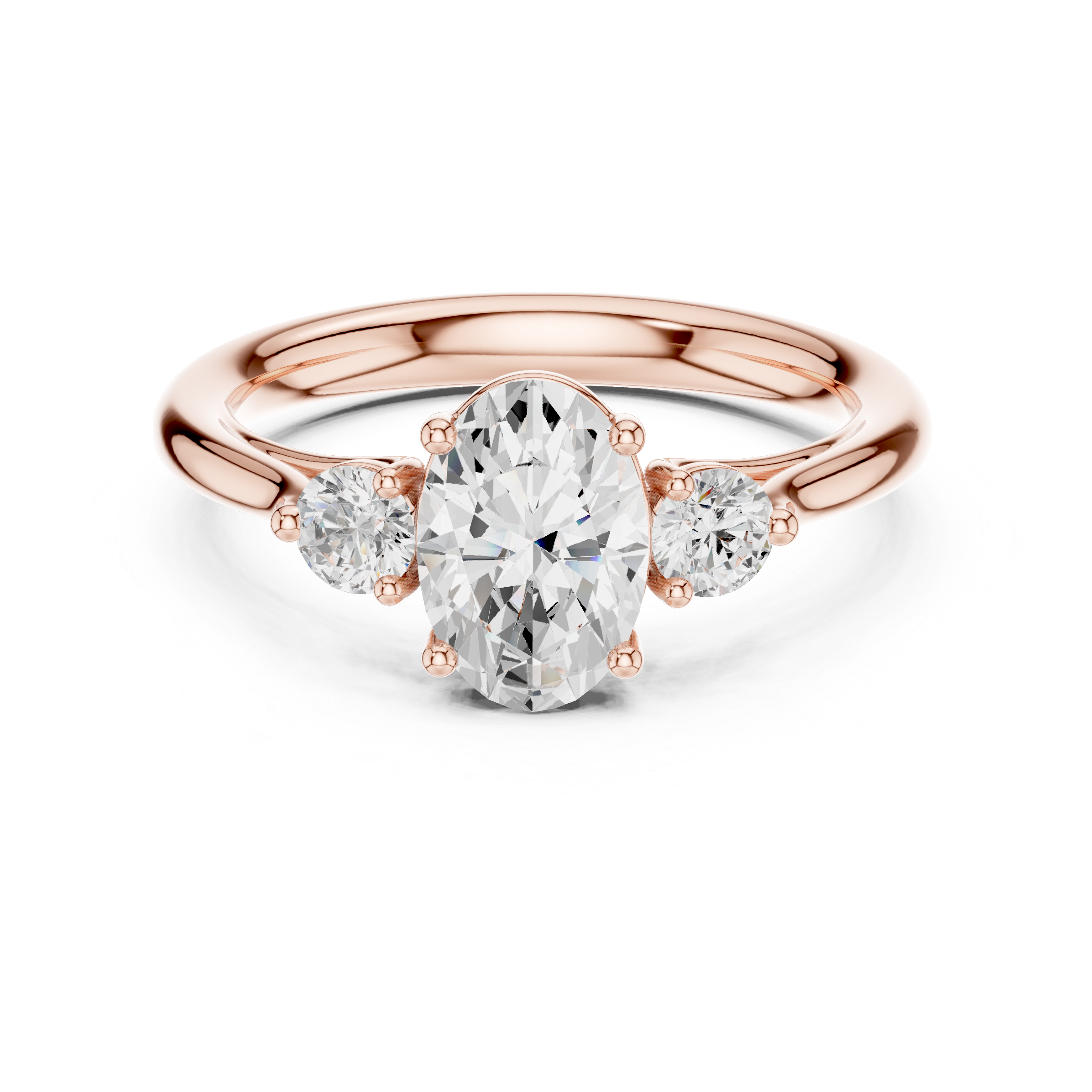Oval Three Stone Engagement Ring
