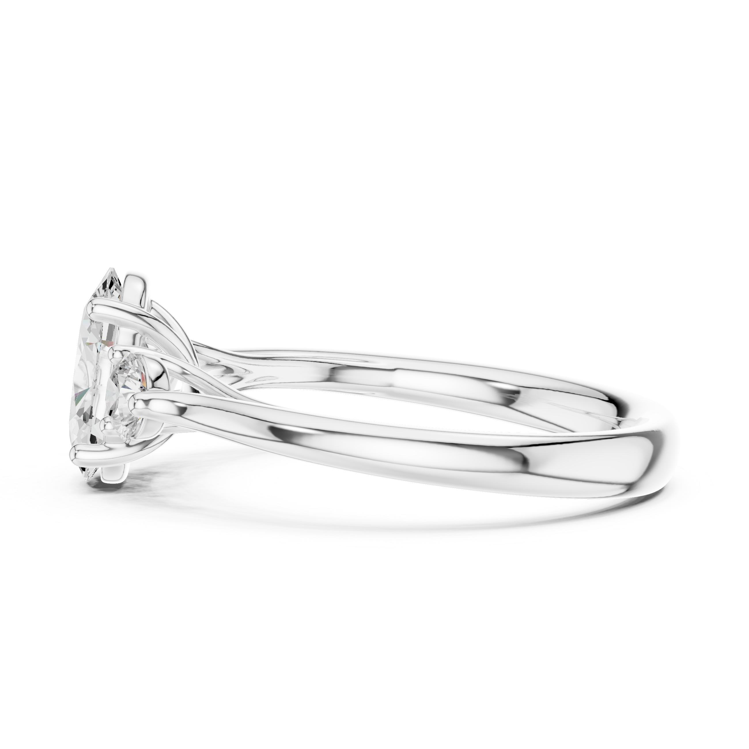 Oval Three Stone Engagement Ring