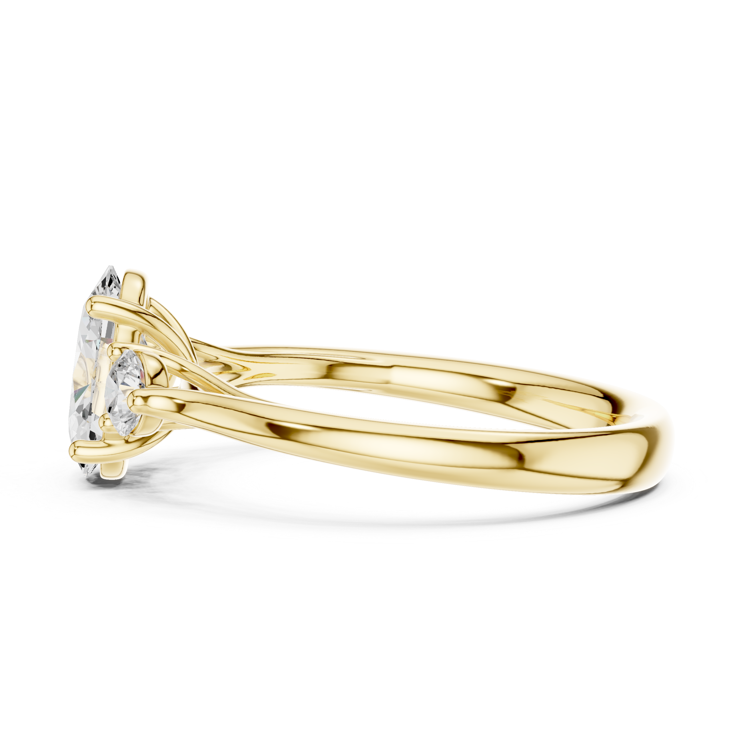 Oval Three Stone Engagement Ring