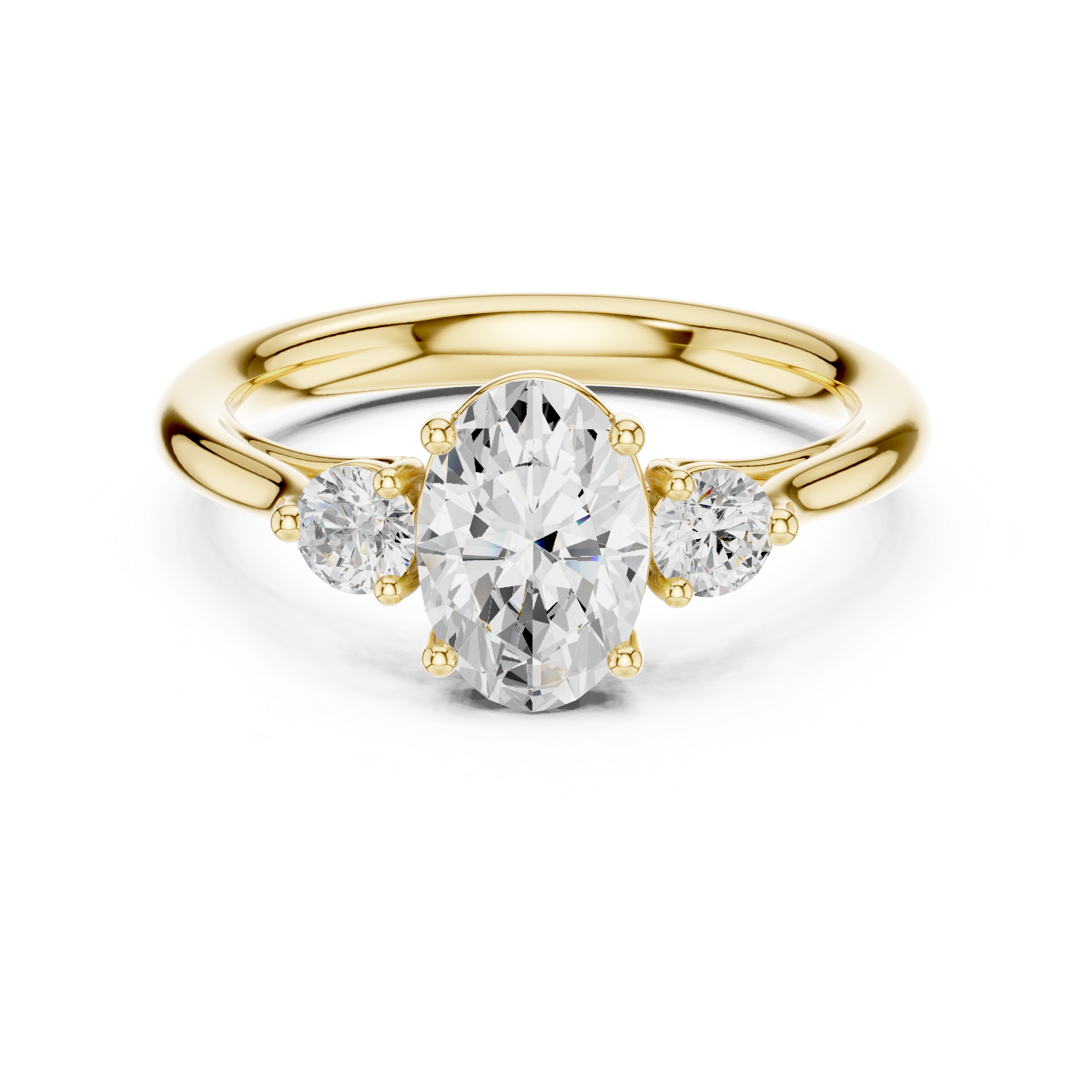 Oval Three Stone Engagement Ring