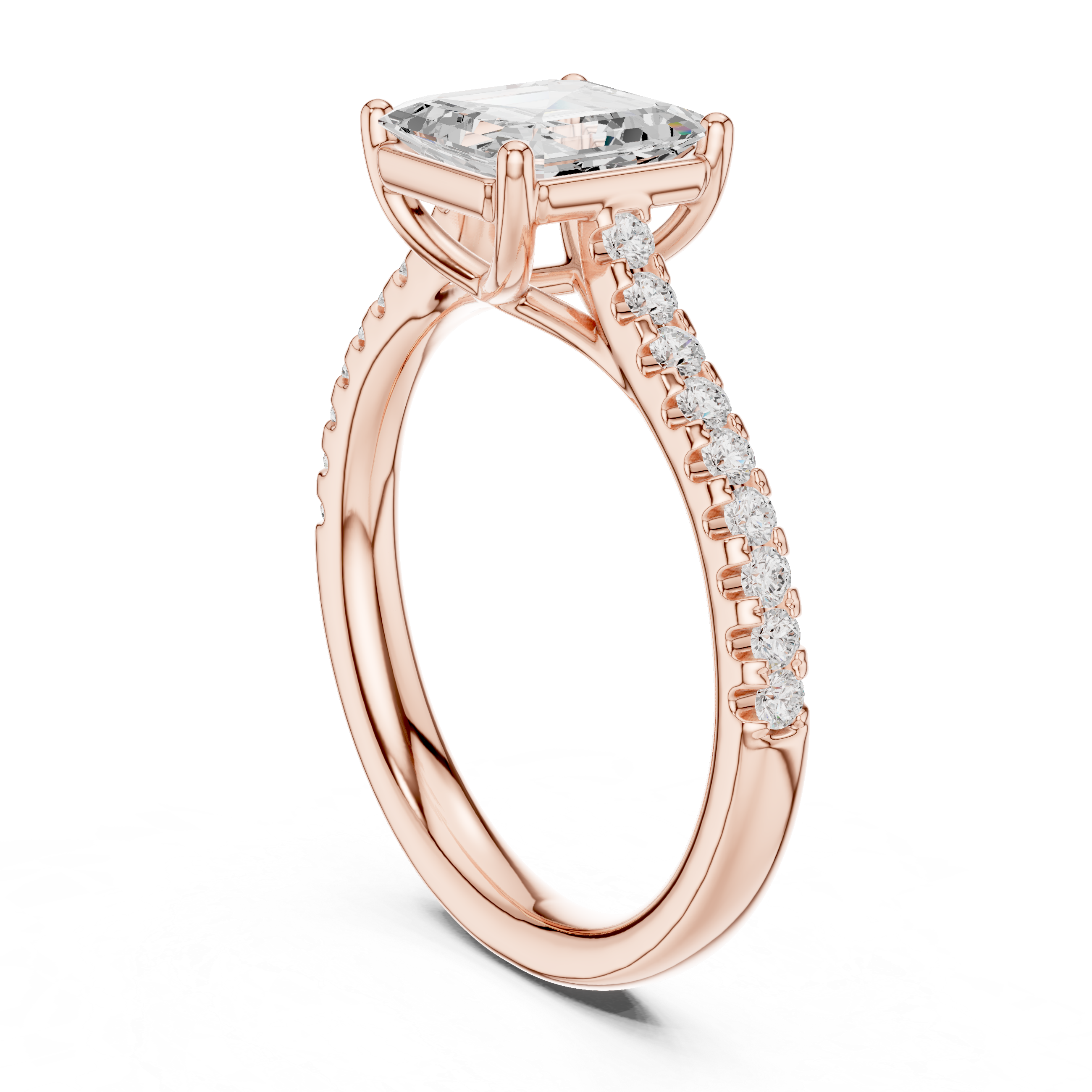 Asscher Cut Solitaire Engagement Ring