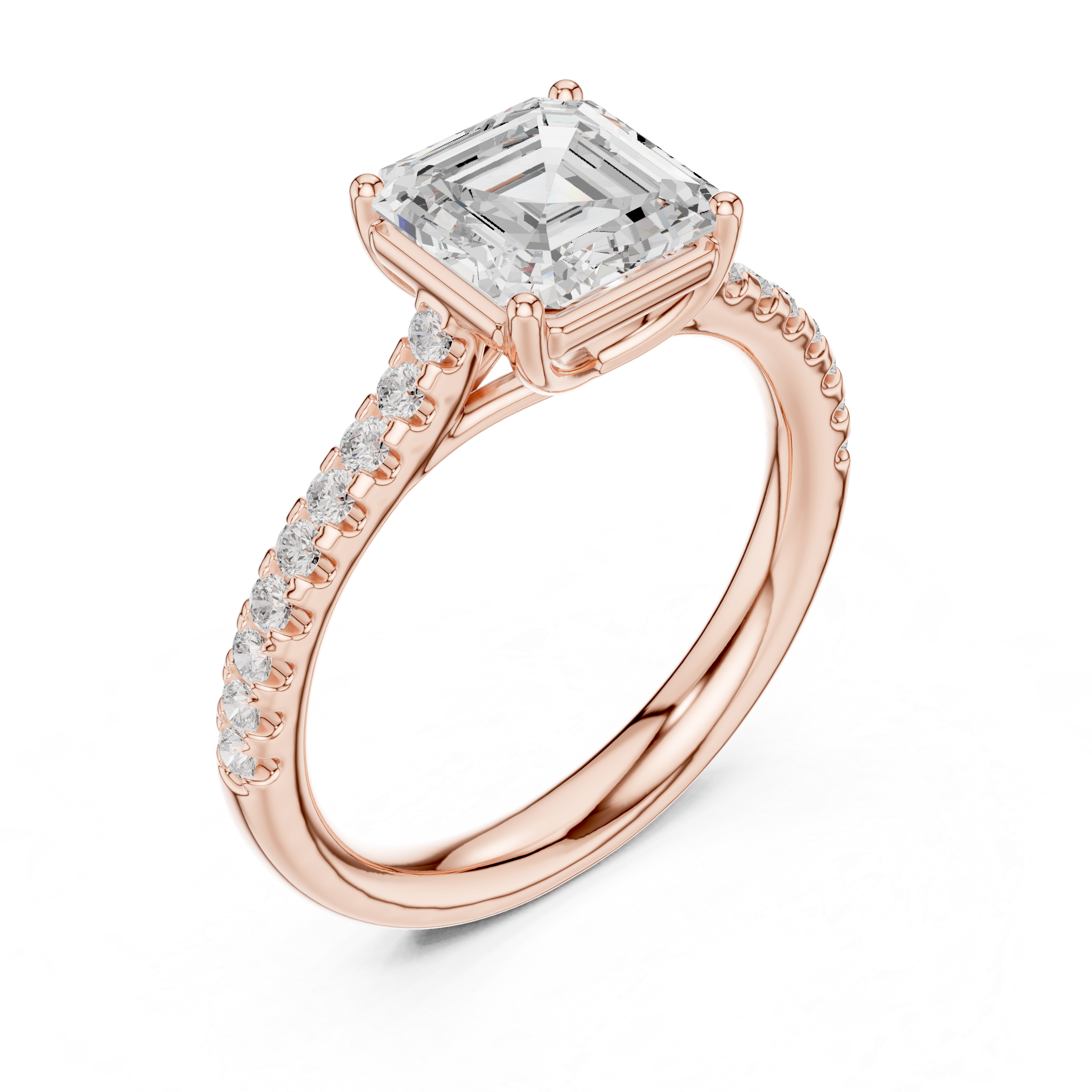 Asscher Cut Solitaire Engagement Ring