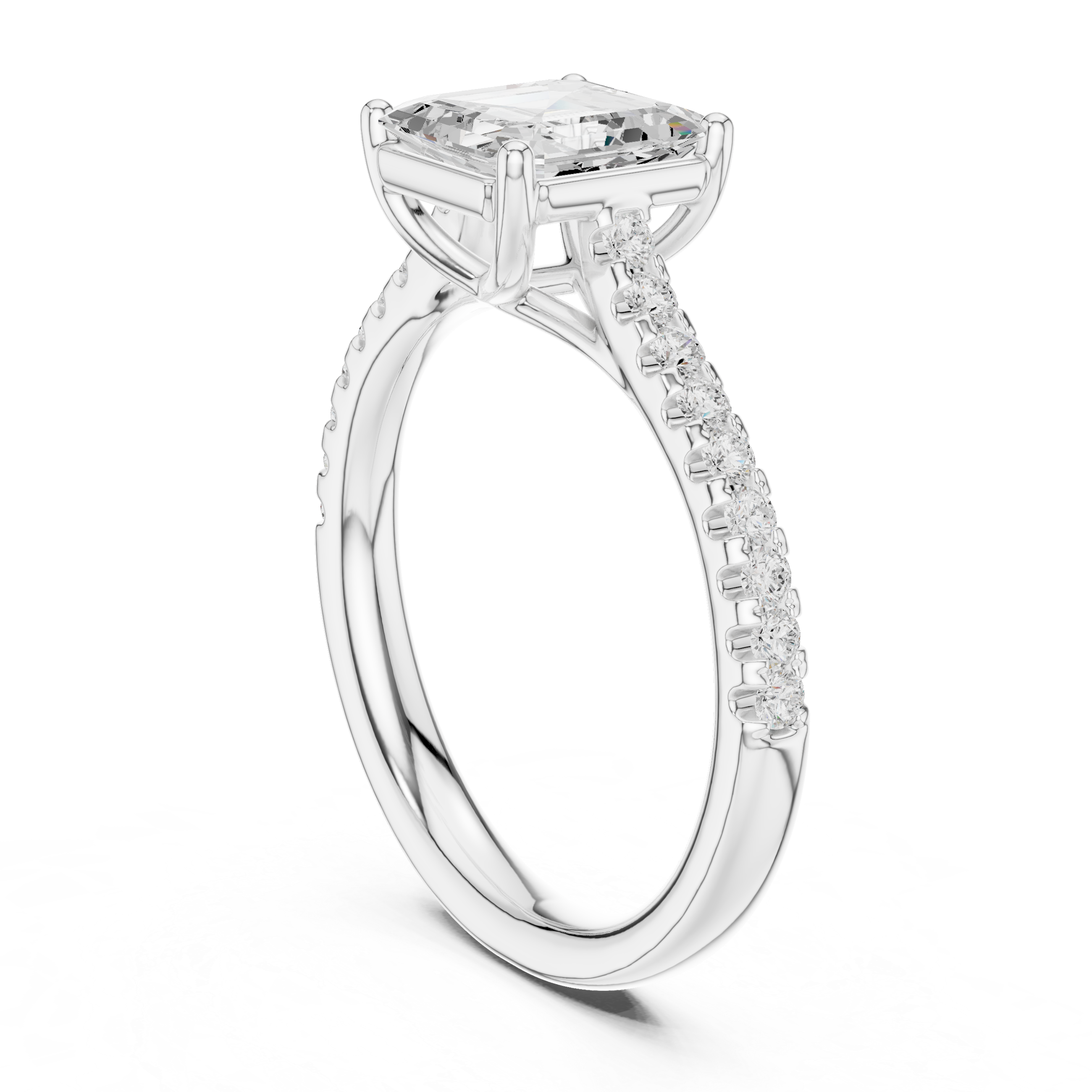 Asscher Cut Solitaire Engagement Ring