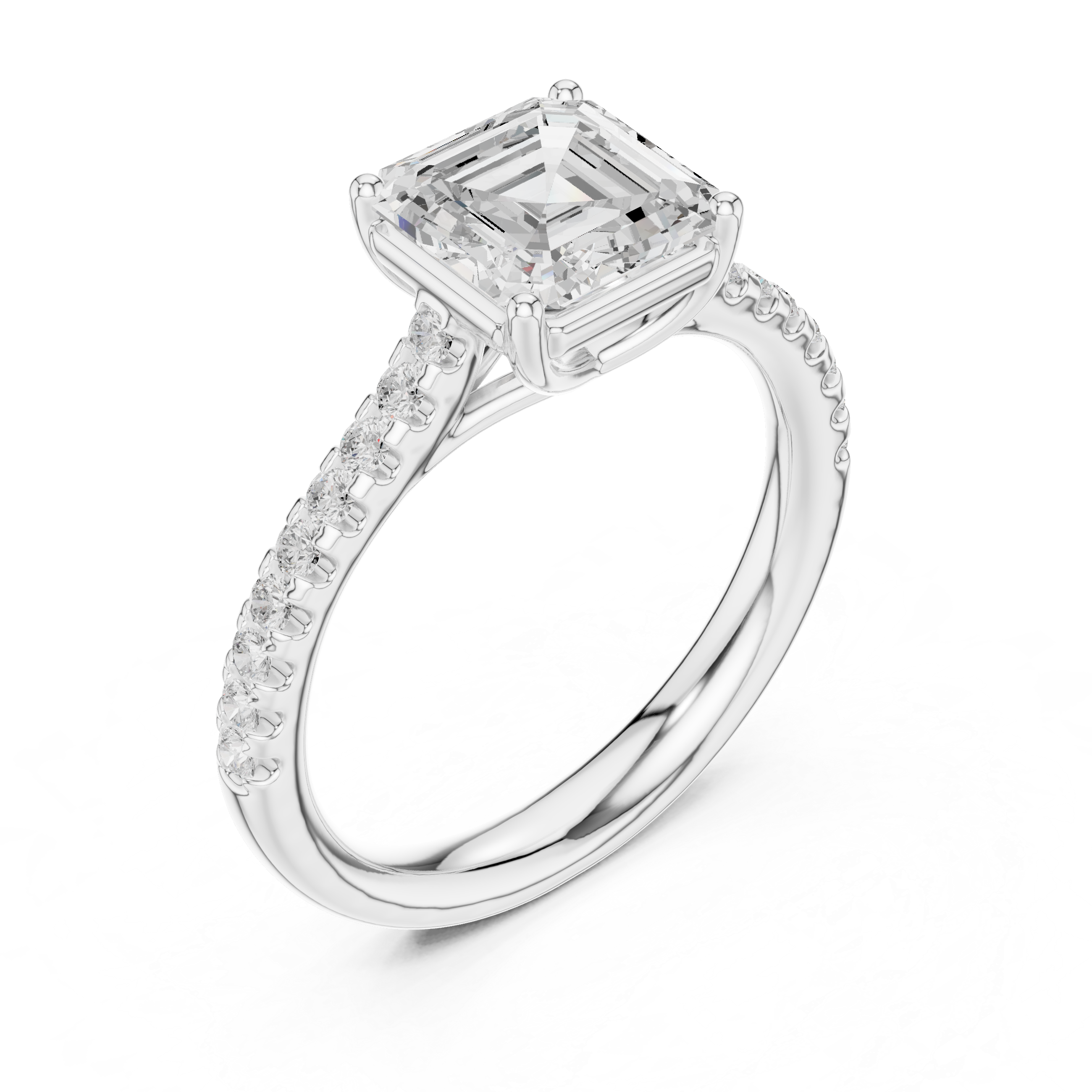 Asscher Cut Solitaire Engagement Ring