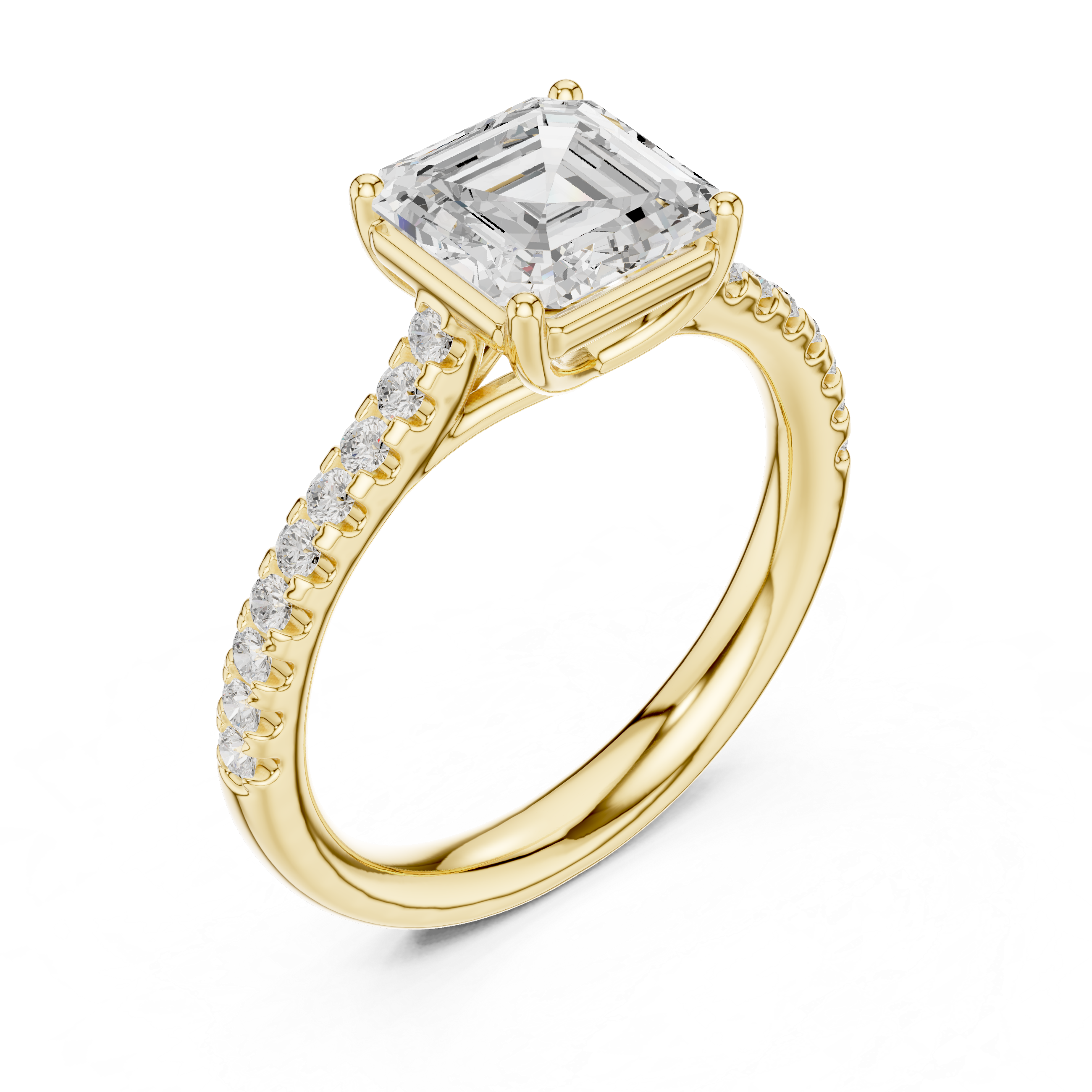 Asscher Cut Solitaire Engagement Ring