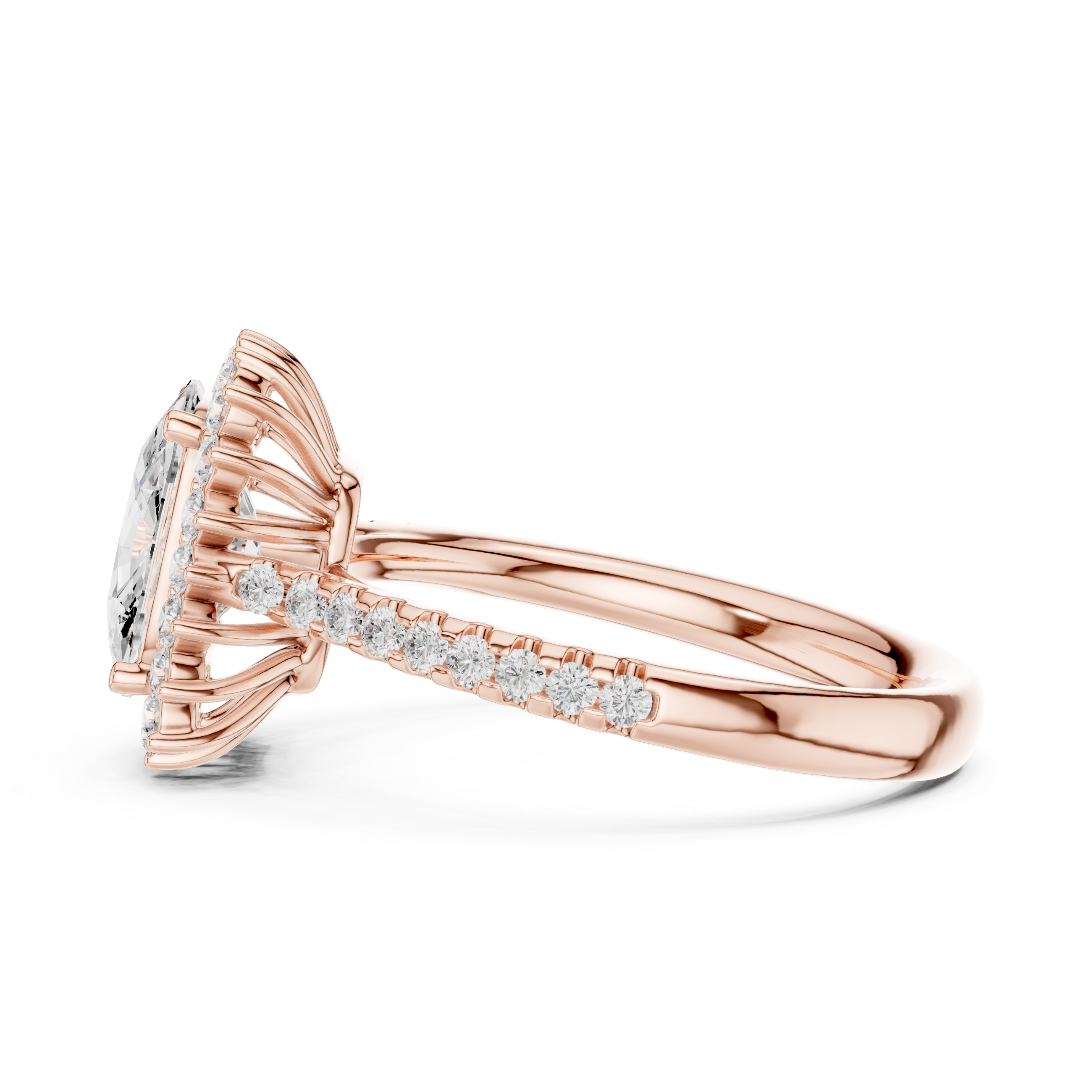 Cushion Cut Halo Engagement Ring