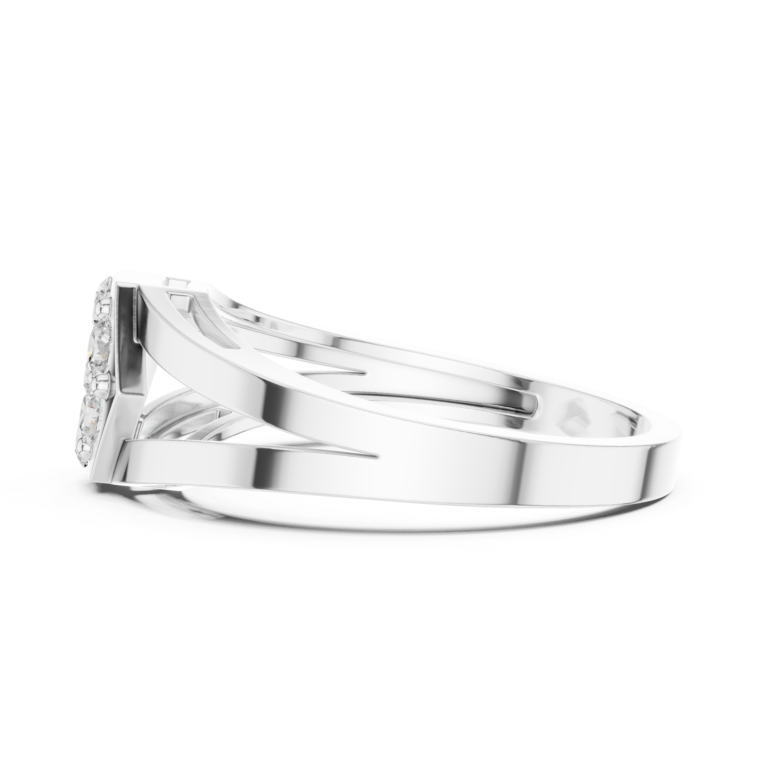 Hexagon Diamond Cluster Ring